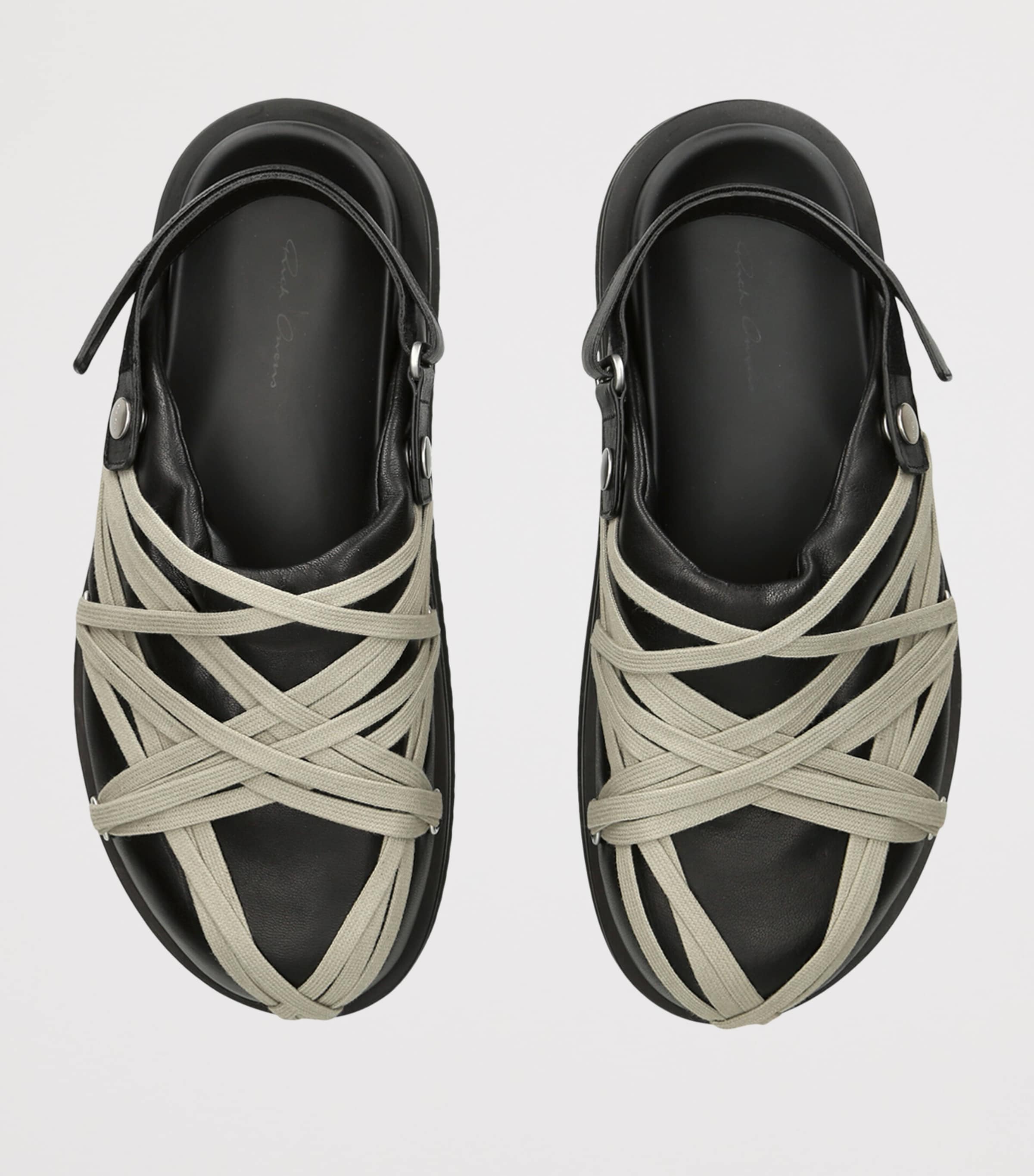 Rick Owens Leather Padded Megalace Mules Blk/other Image 3