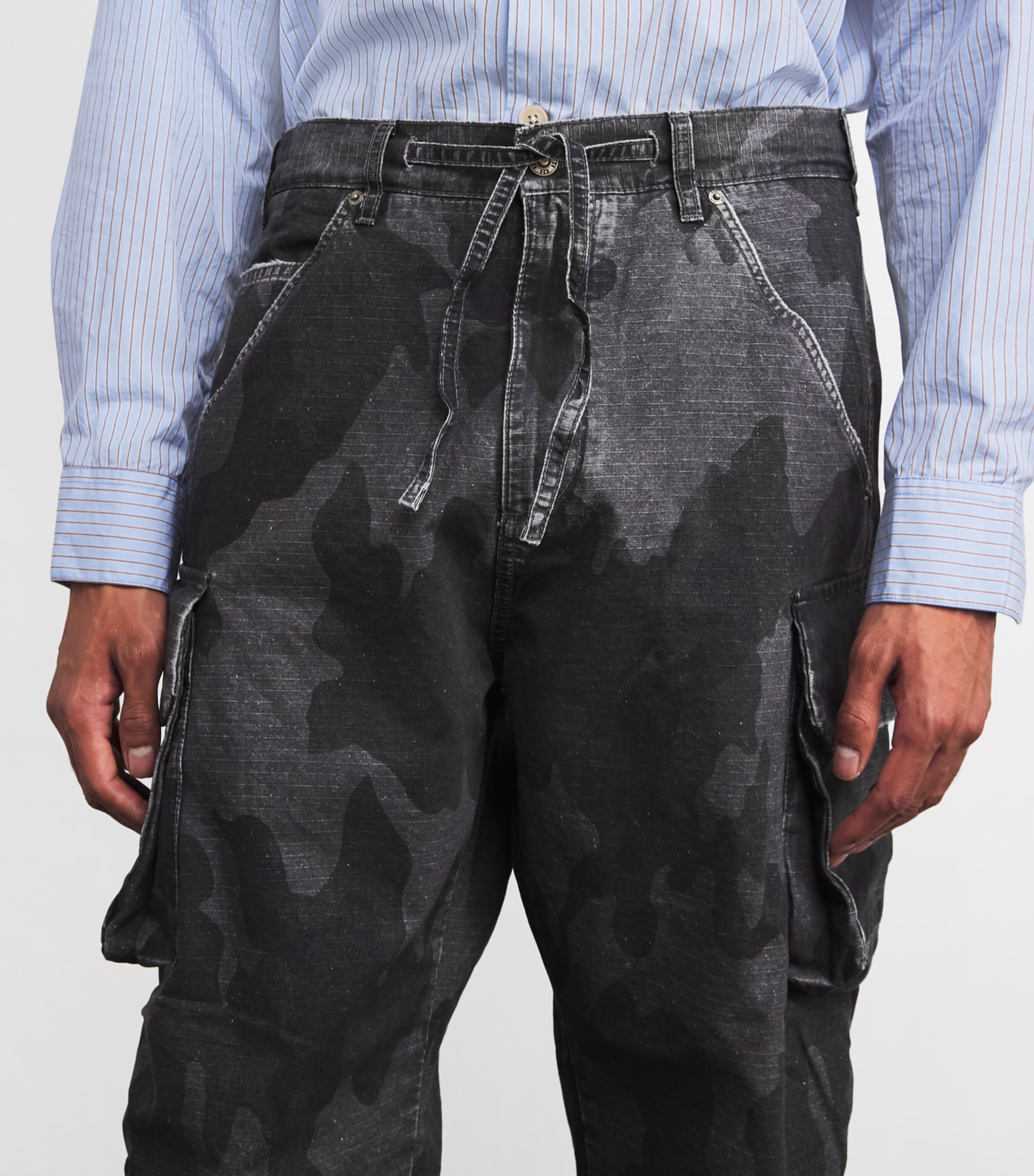 Cotton Ripstop Camouflage Print Cargo Trousers BLACKCAMO Image 6