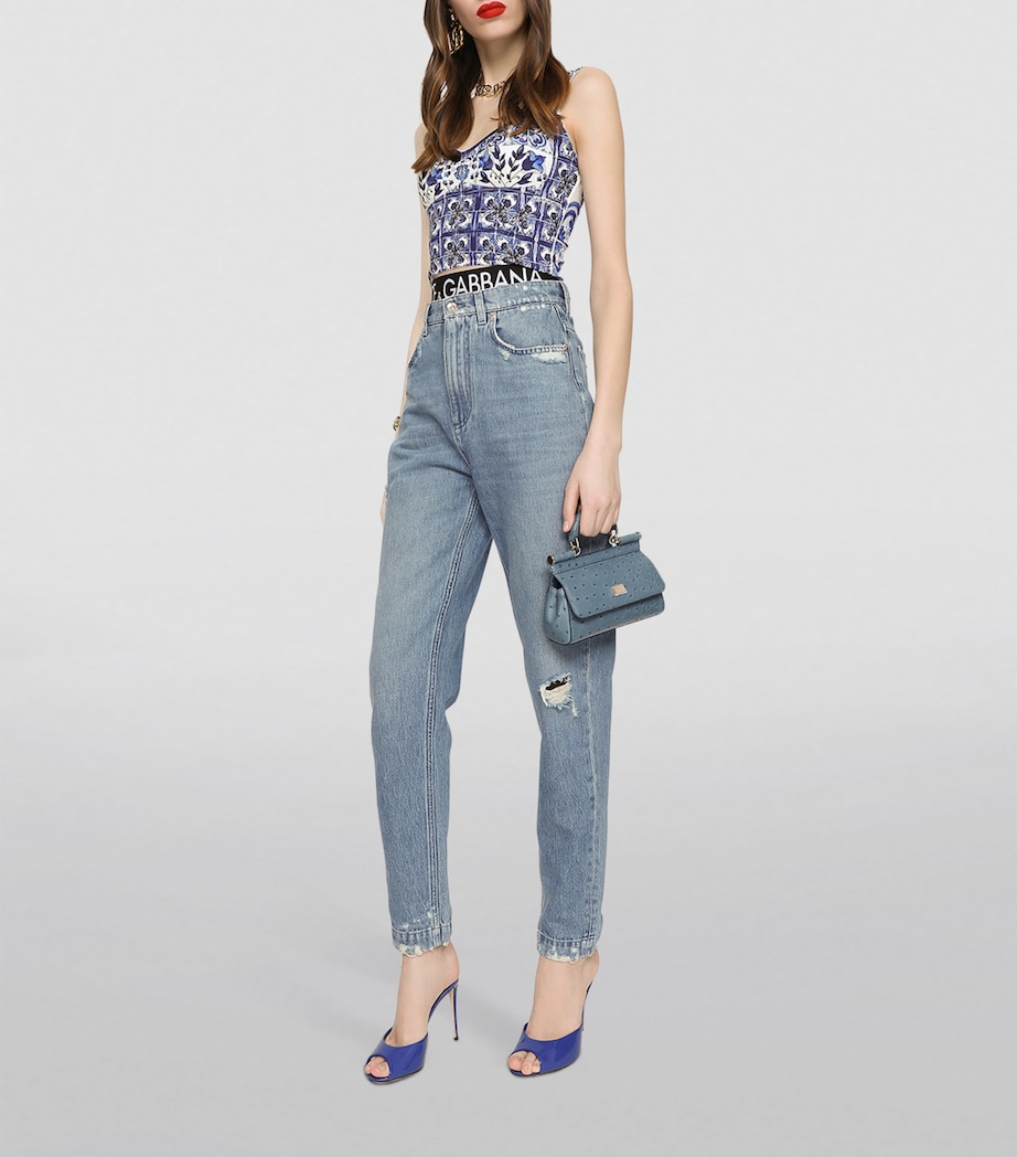 Distressed High-Rise Slim Jeans S9001-COMBINED COLOU Image 3