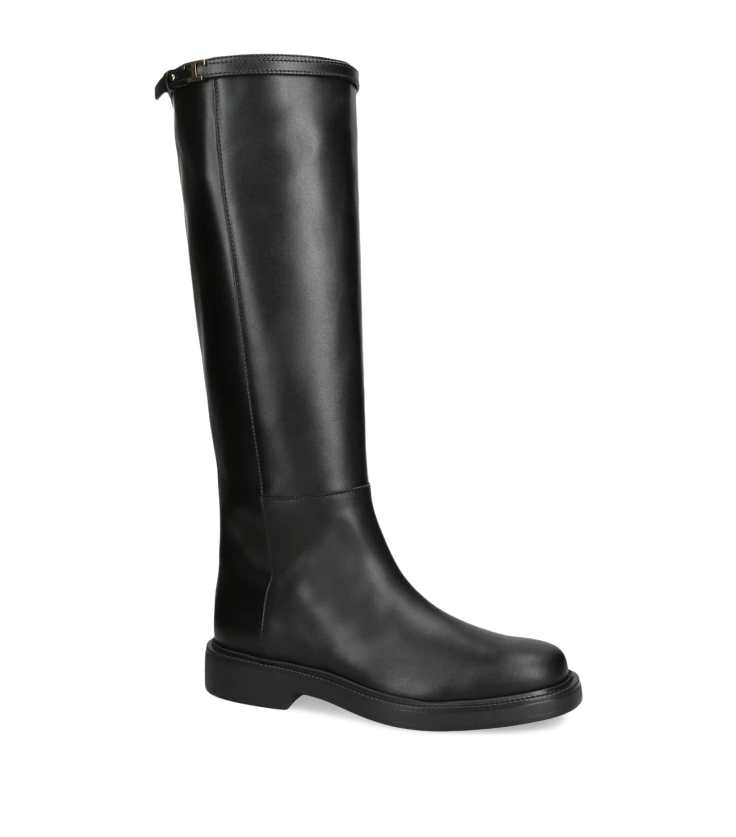 Tod's Leather Knee-high Boots In Black
