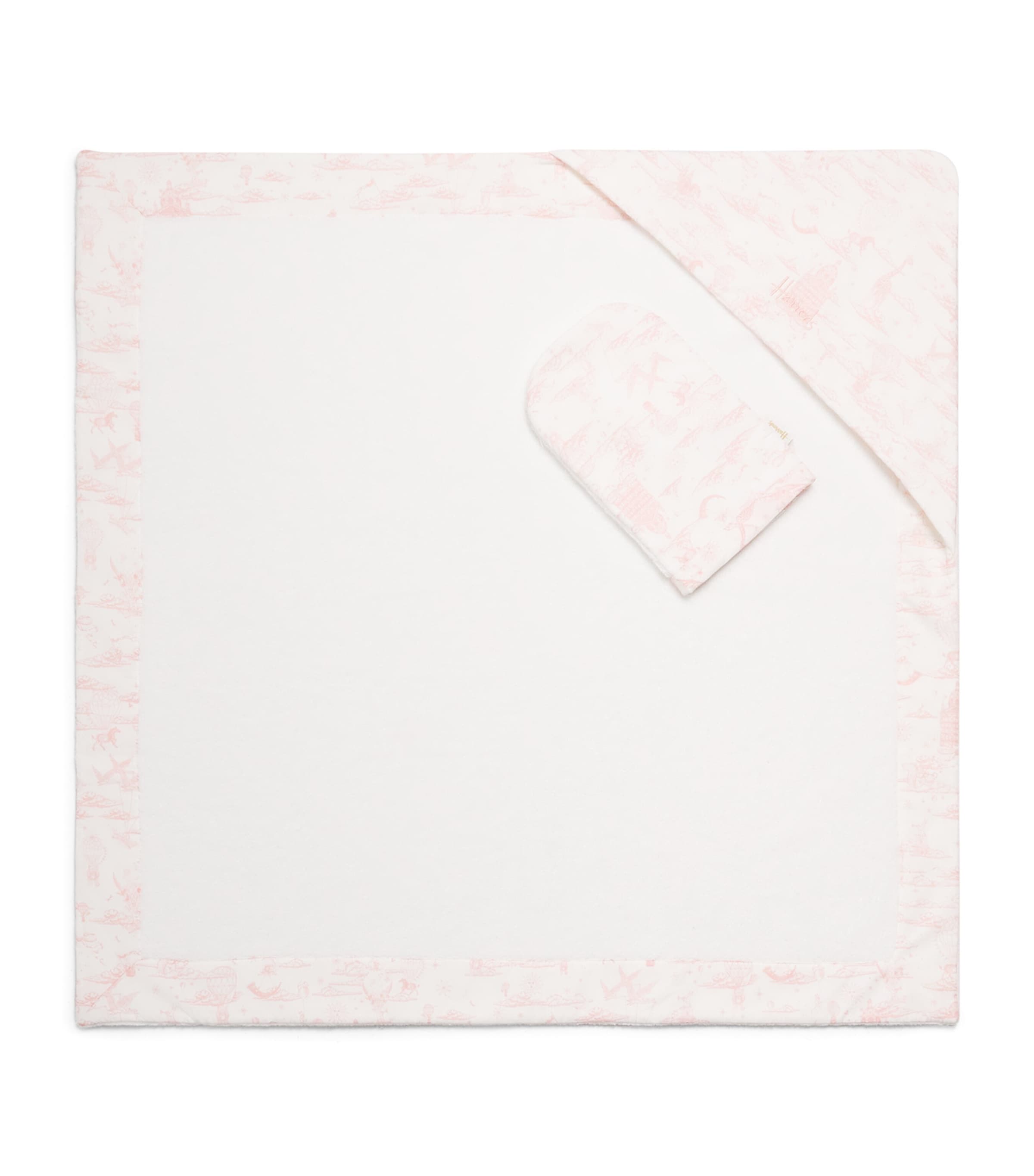 Organic Cotton Hooded Towel and Wash Mitt Set (70cm x 70cm) PINK Image 3