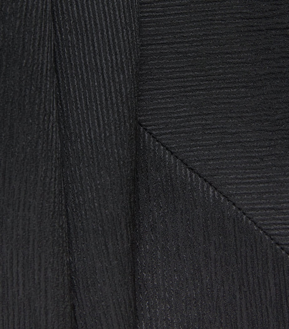 Silk Plissé Scoop-Neck Top BLACK Image 5