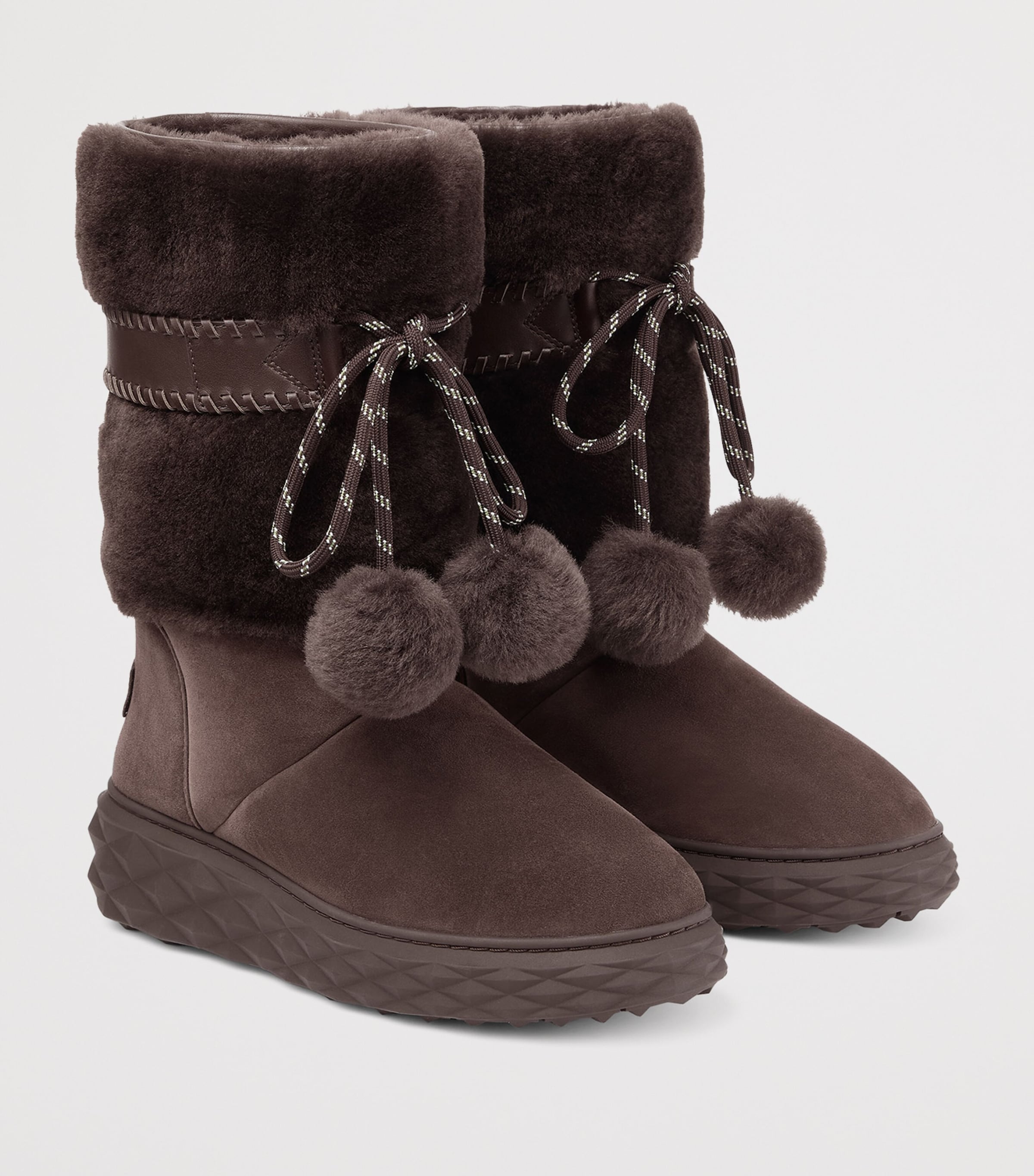 Jimmy Choo Cobi Suede-Shearling Boots V Chocolate/chocolat Image 2