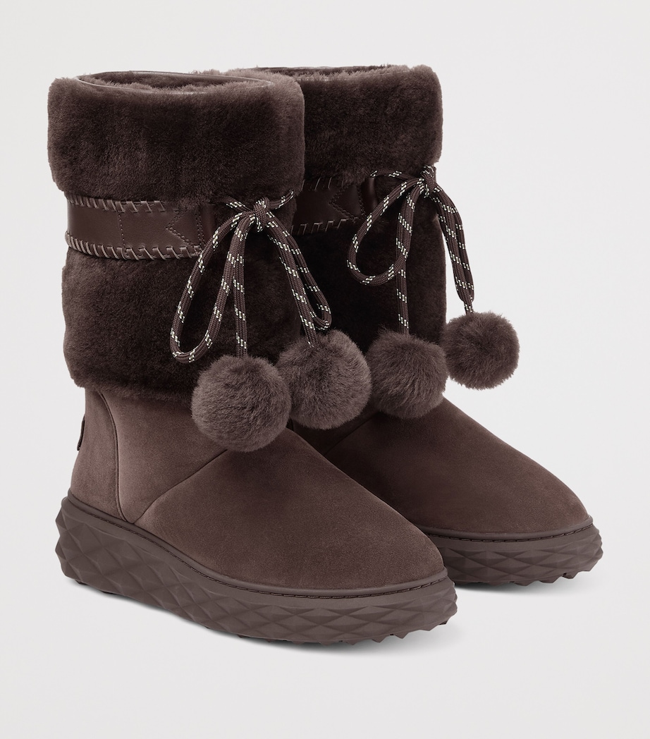 Jimmy Choo Cobi Suede-Shearling Boots V Chocolate/chocolat Image 2