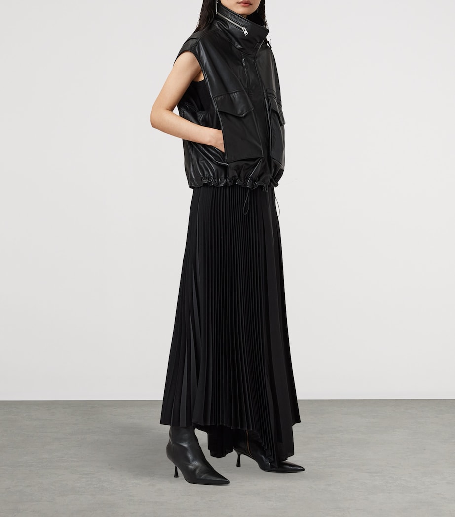 Lambskin Clay Gilet BLACK Image 7