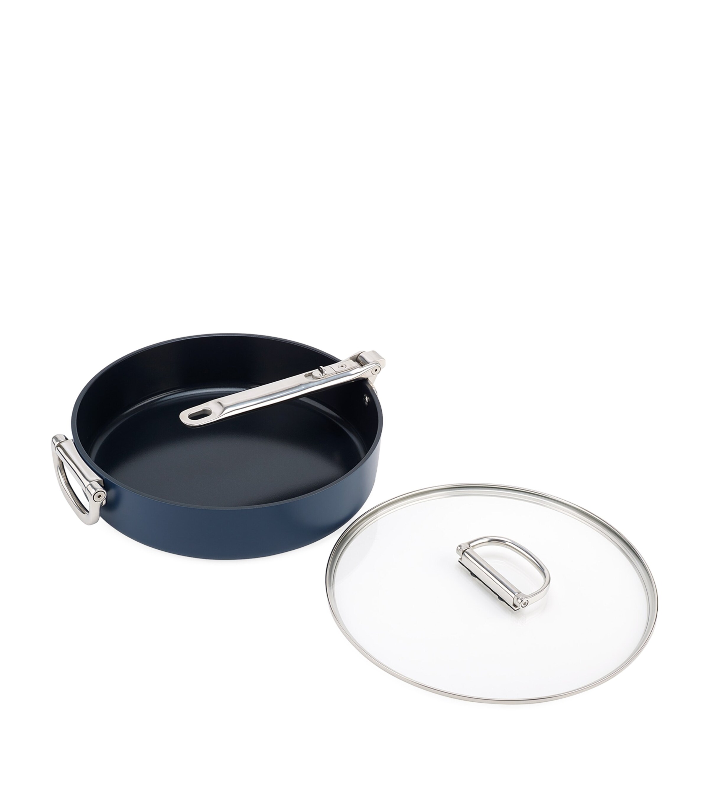 Space Non-Stick Folding Handle Saute Pan and Lid (28cm) MIDNIGHT BLUE Image 5