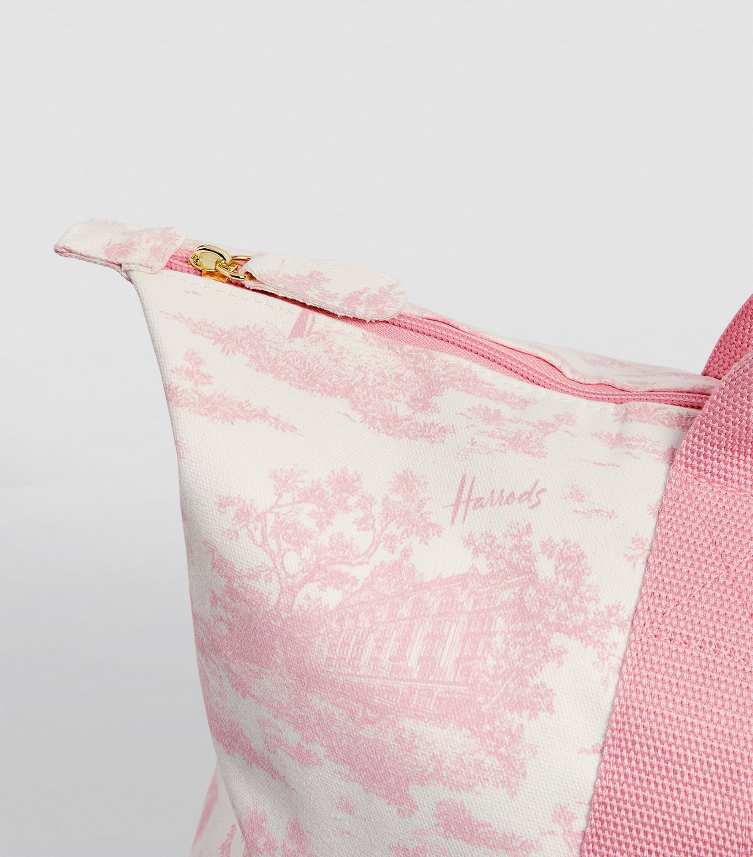 Harrods Pink Toile Foldable Overnight Bag | Harrods US