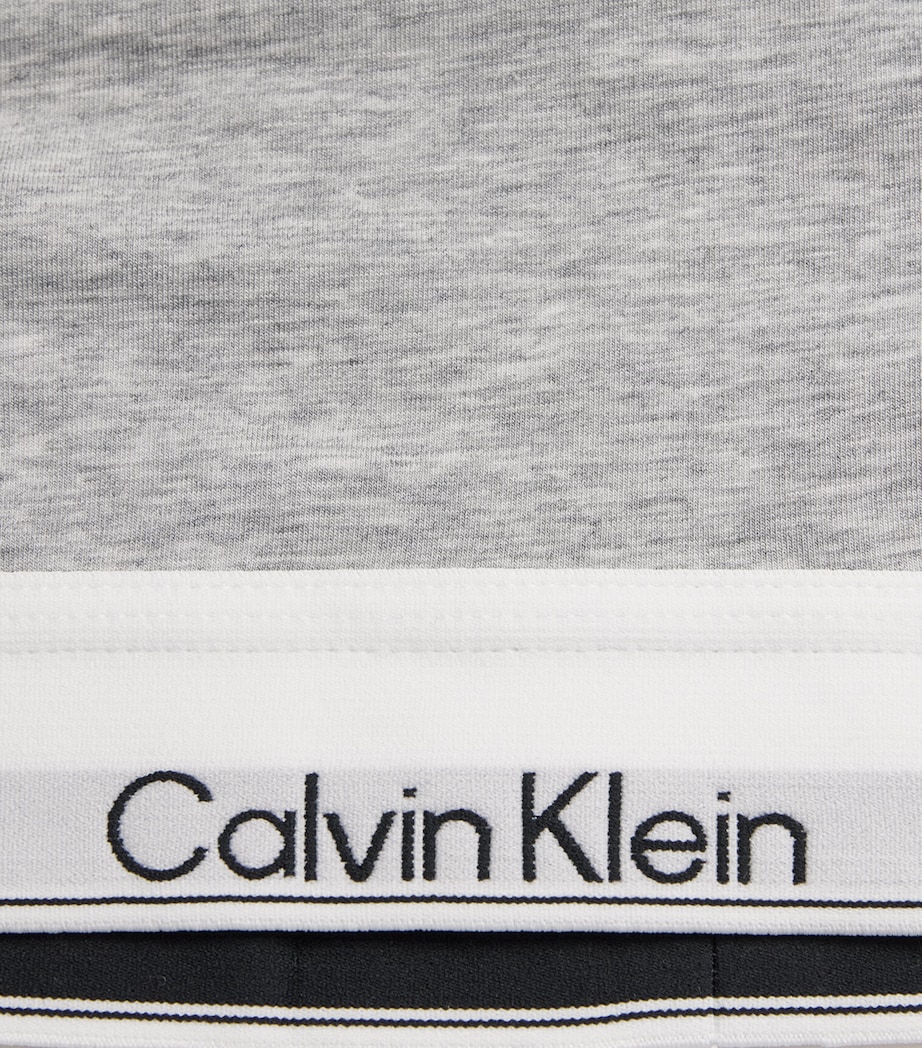 Calvin Klein Womens Cotton-Blend Icon Unlined Bralette Grey Heather Image 4