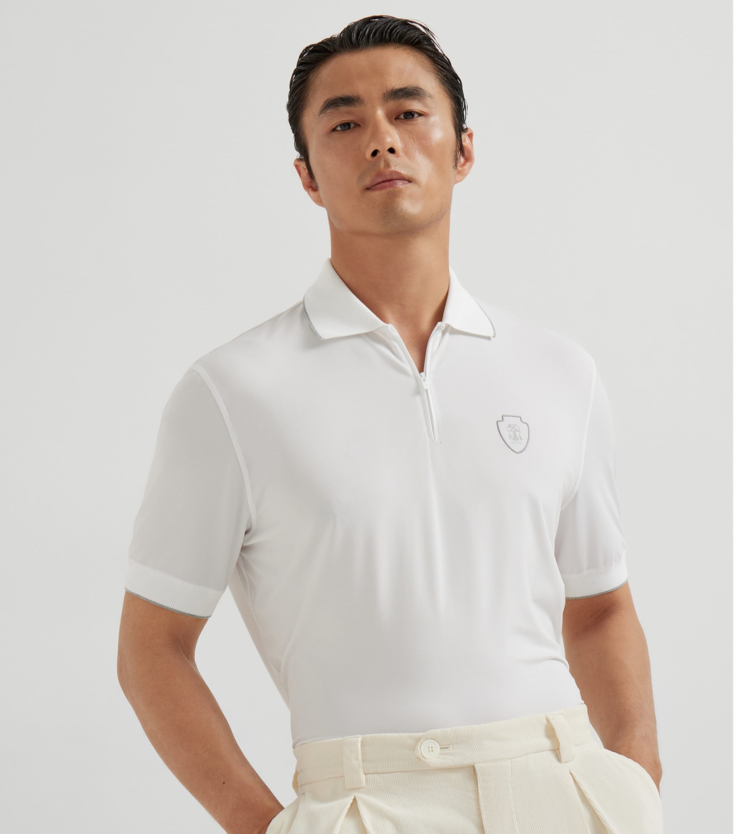 Zipped Logo Polo Shirt CCS47 Image 2