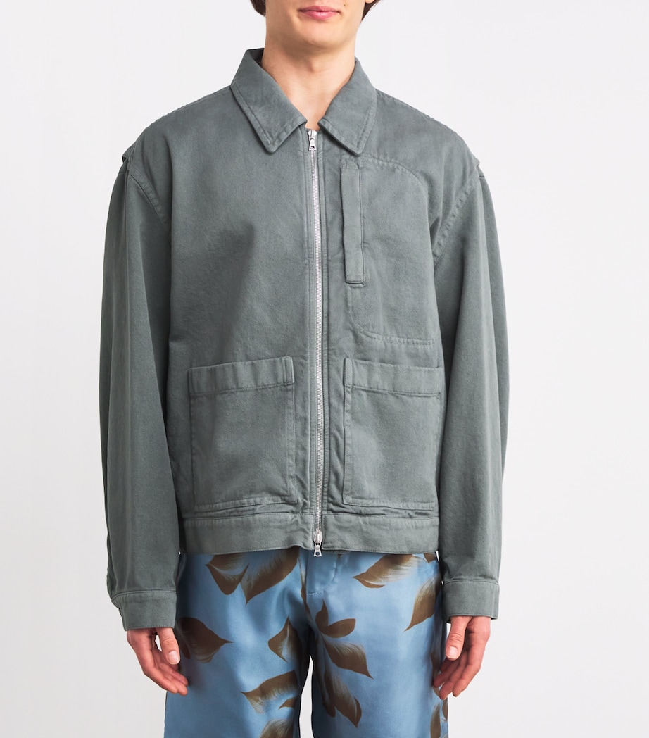 DRIES VAN NOTEN Mens Cotton Jacket Sage Image 3
