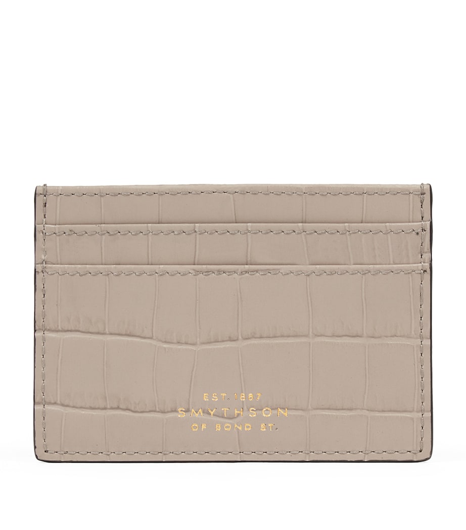 Smythson Leather Mara Flat Card Holder Sandstone Image 1