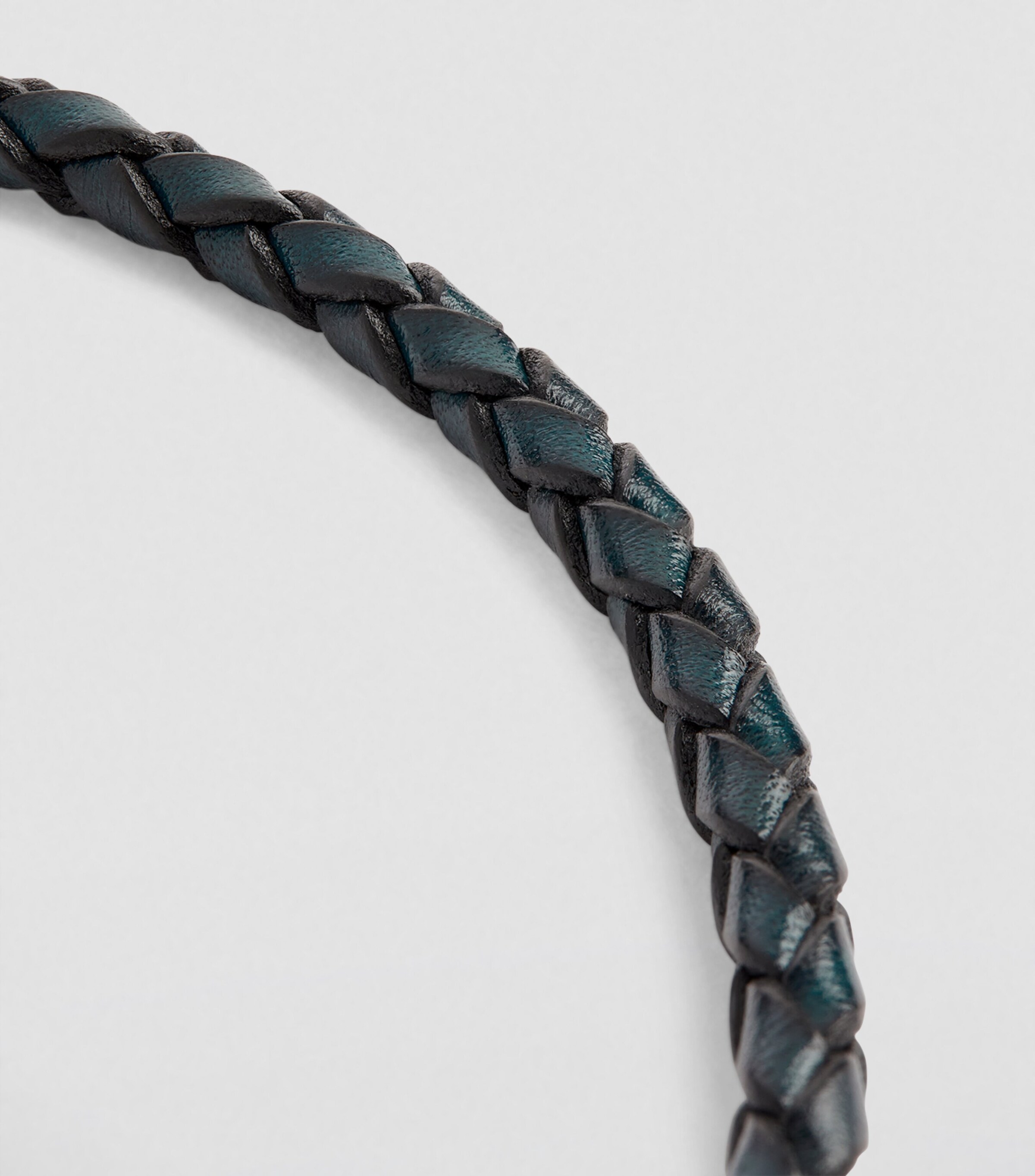 Braided Leather Carbon Pop Bracelet BLUE Image 3