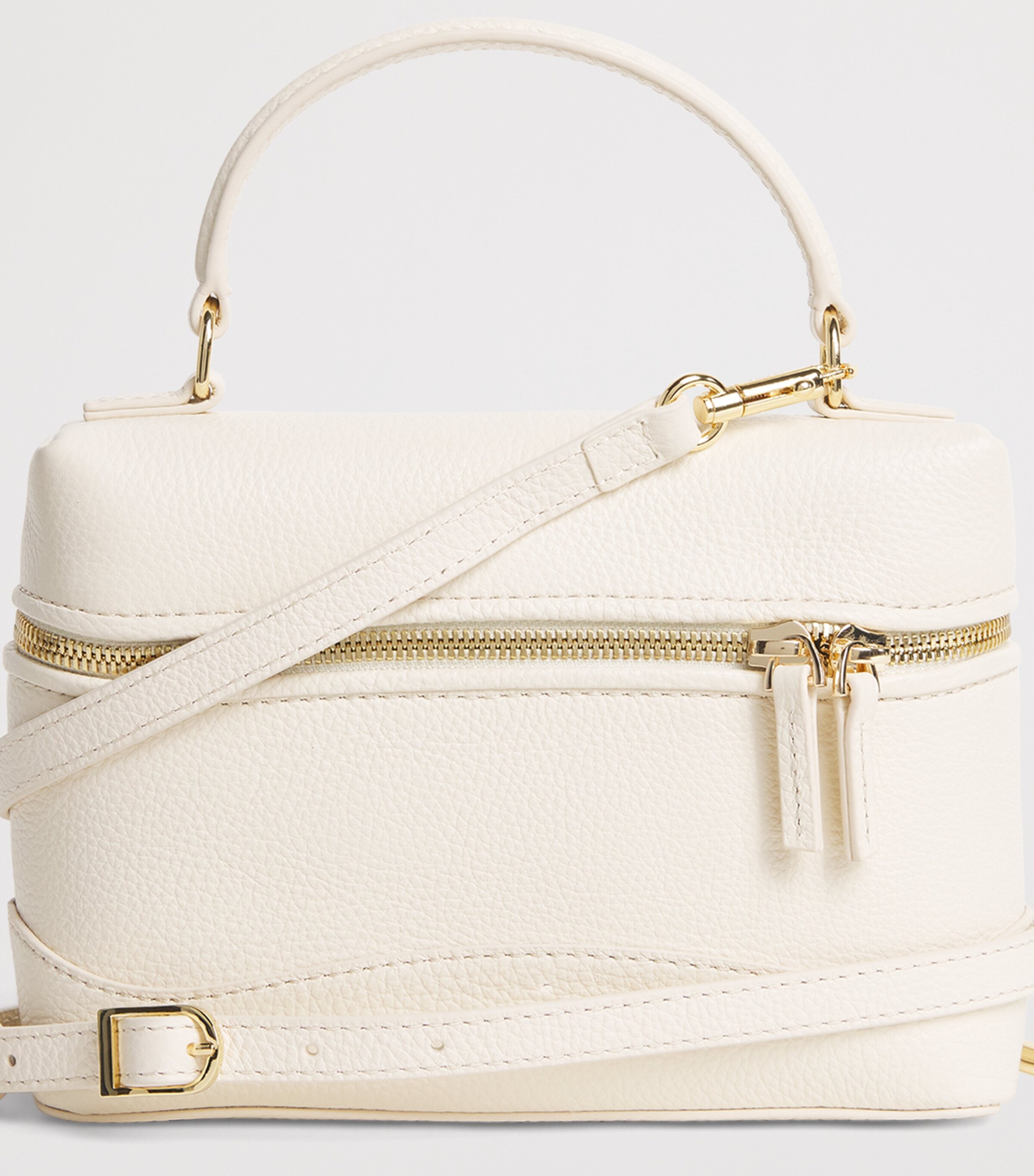 Sandro Paris Leather Tangolino Vanity Bag Ecru Image 6