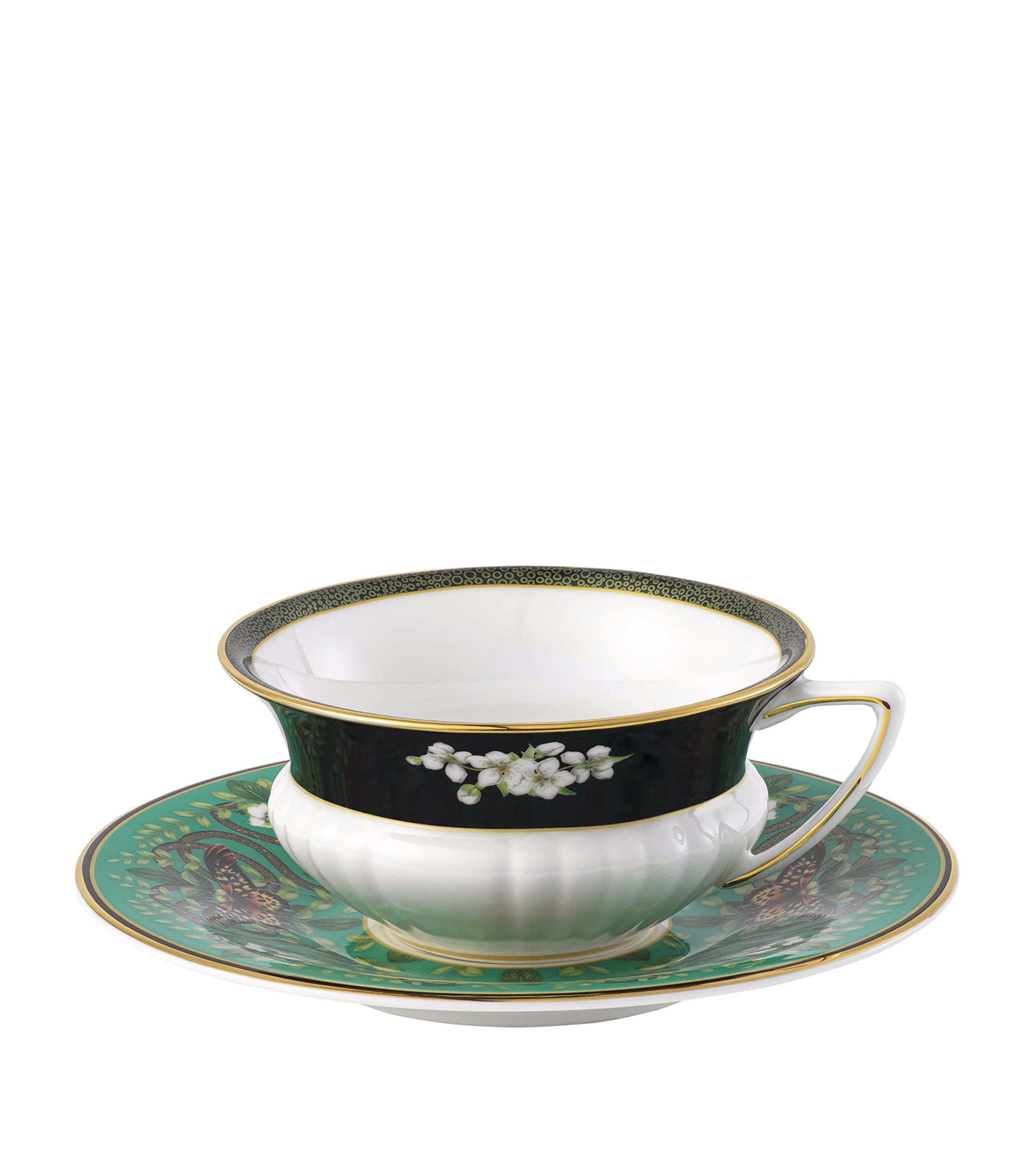 Wedgwood Wonderlust Emerald Forest Bone China Teacup And Saucer