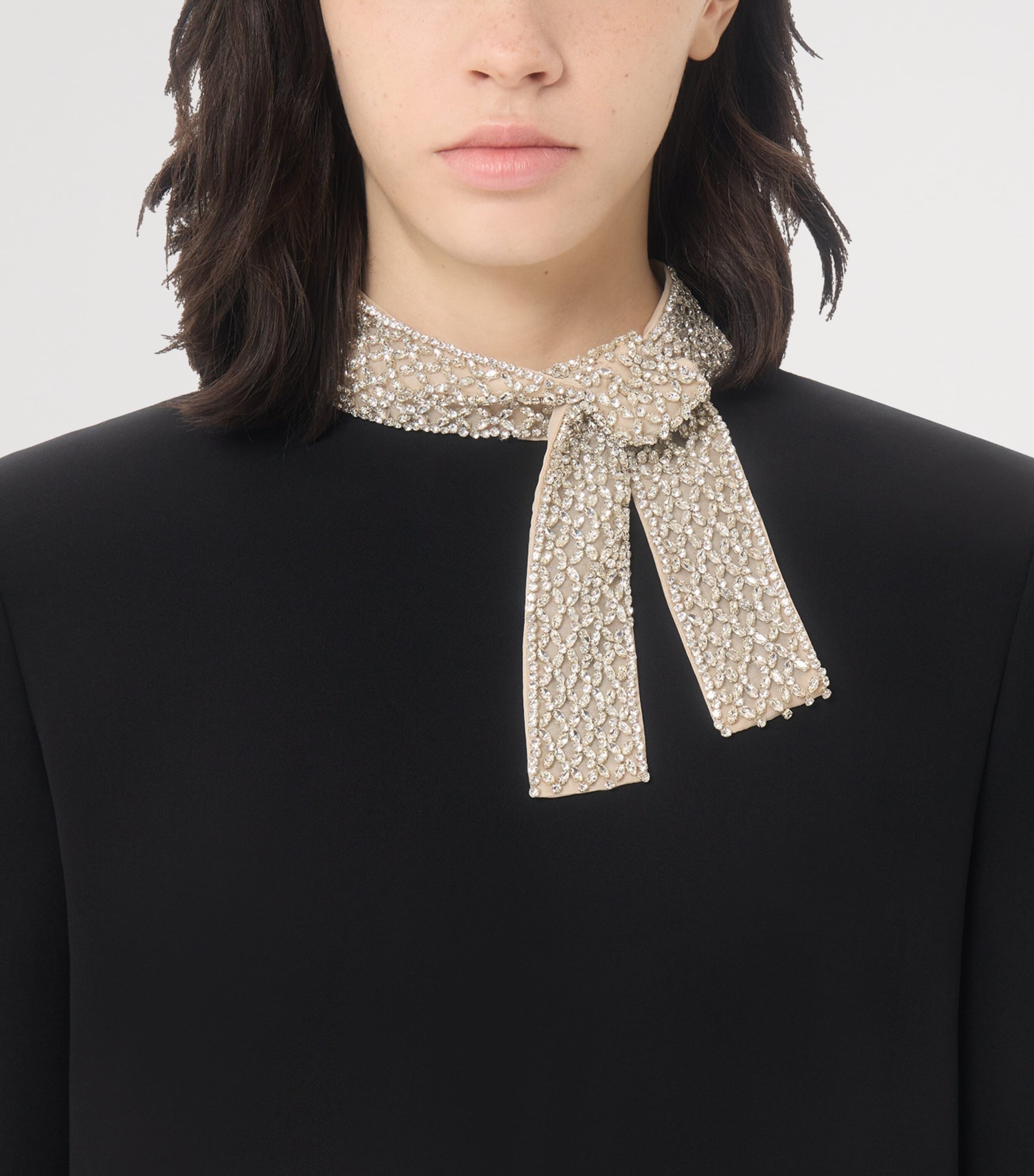 Valentino Womens Silk Embellished-Collar Midi Dress Nud Image 6