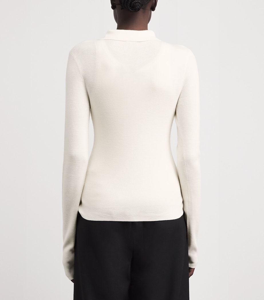 Almada Label Womens Wool-Silk-Cashmere Lili Cardigan Cream Image 5