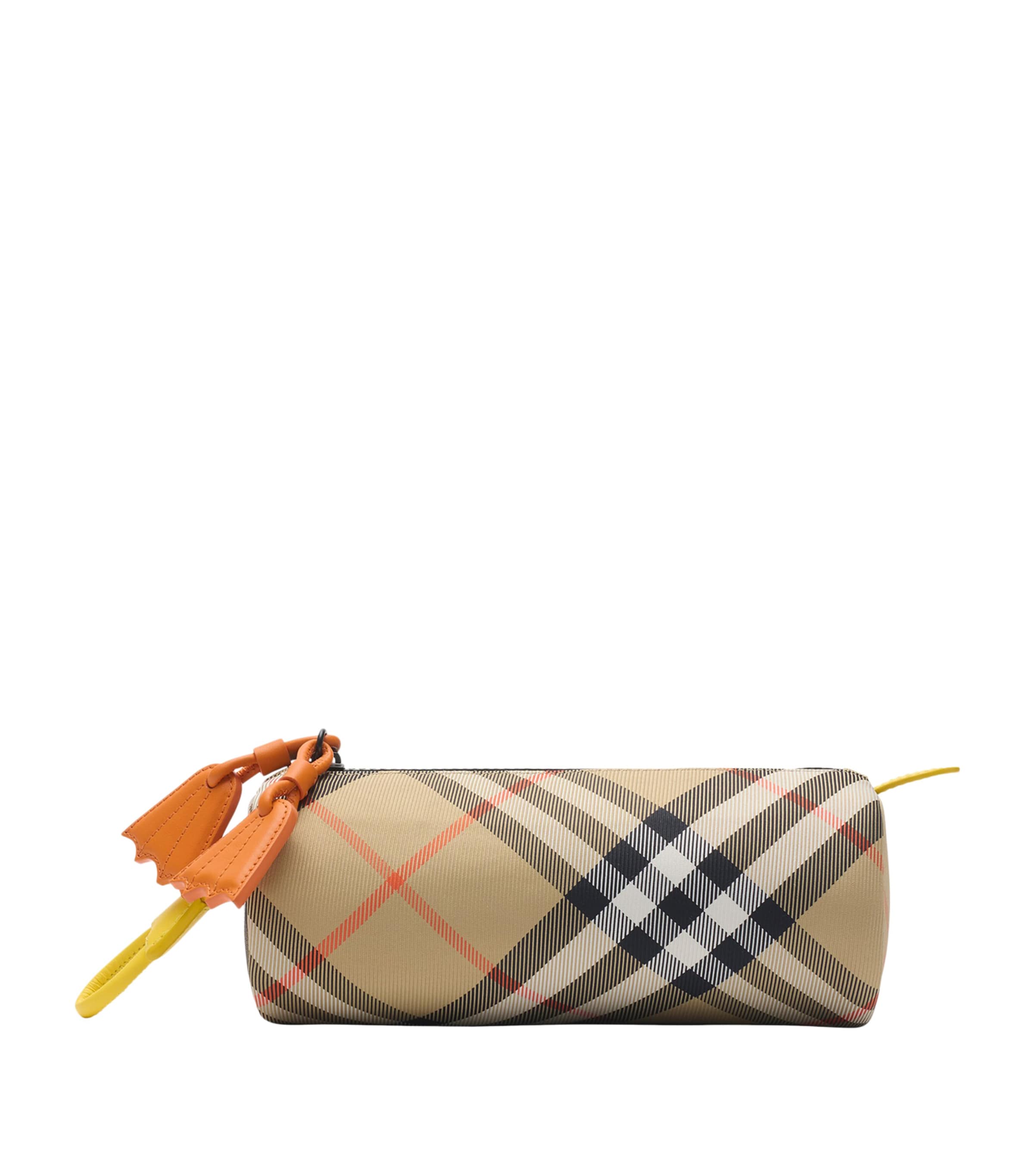 Burberry Check Duck Pencil Case In Nude