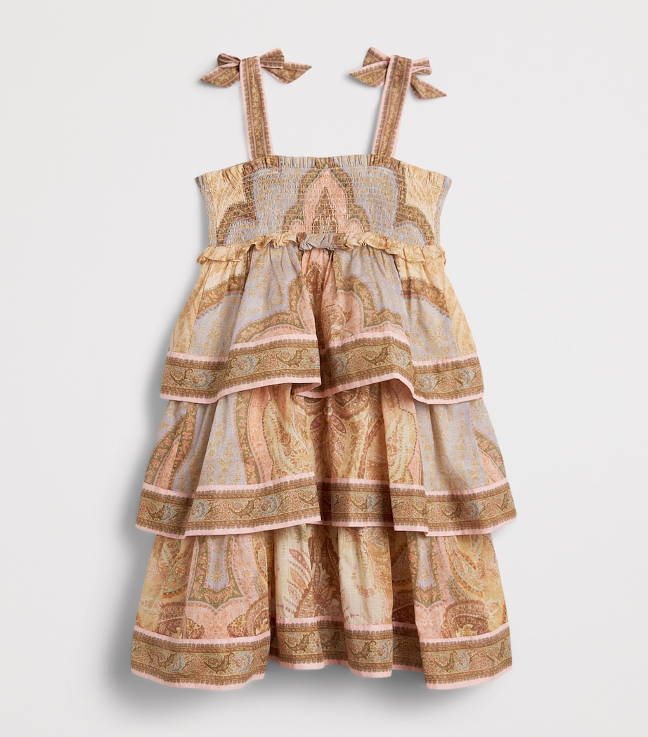 Zimmermann Kids Cotton Tiered Awaken Dress (1-12 Years) Tapestry Sand Multi Image 2