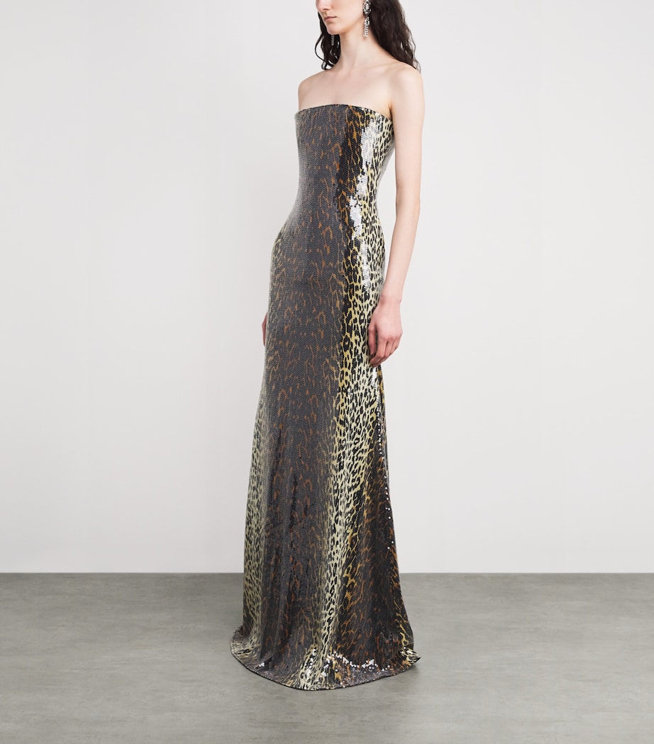Sequinned Leopard Print Gown LEOPARD PRINT Image 2
