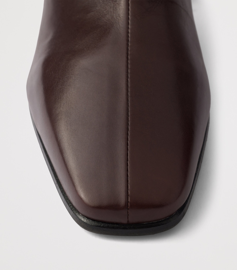 Prada Womens Calfskin Ankle Boots 65 Brown Image 5
