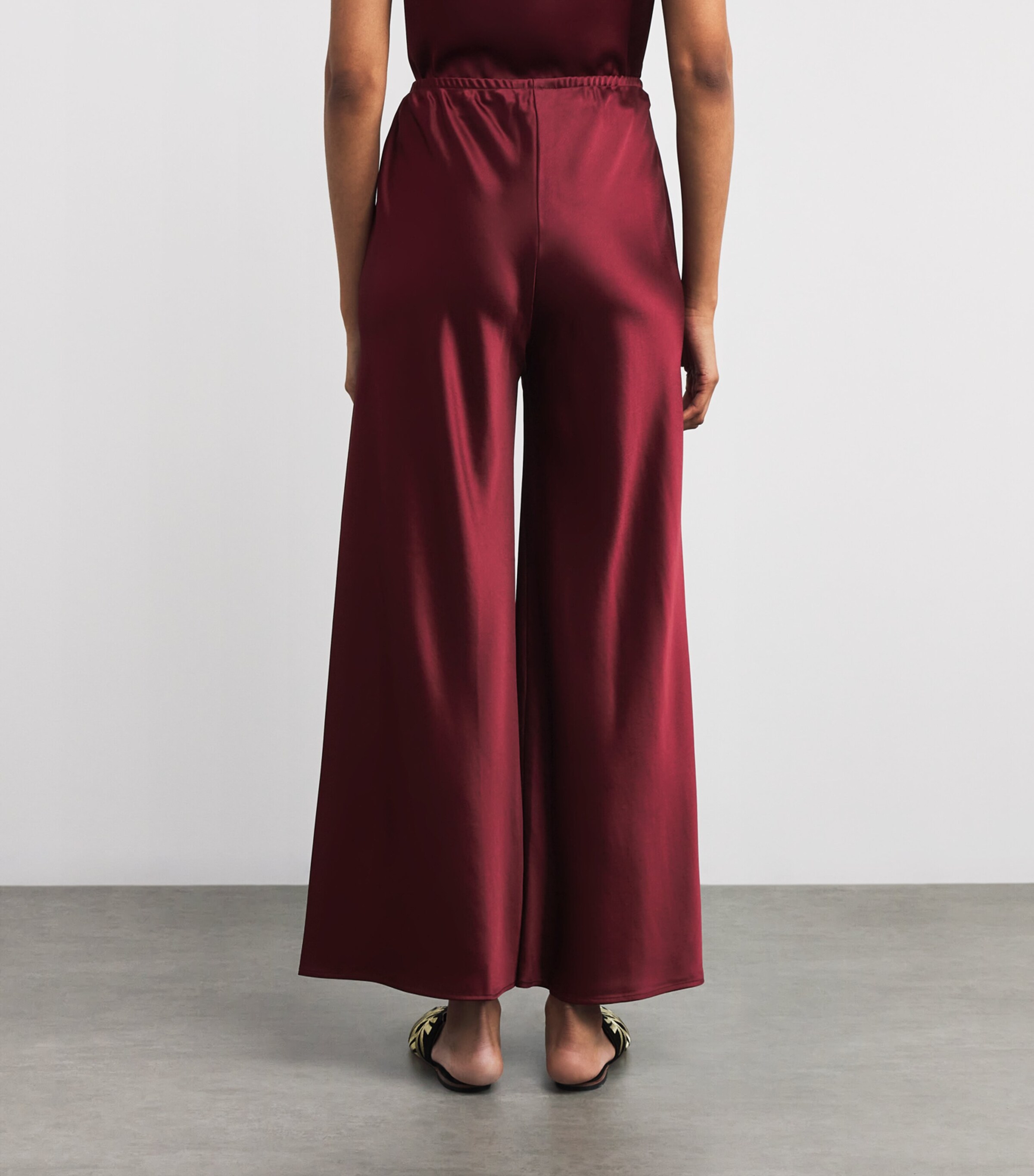 Satin Barb Bias Trousers BORDEAUX Image 4