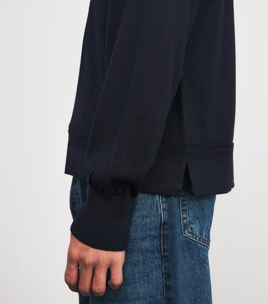 Merino Wool Brandon Polo Shirt DARK NAVY Image 6