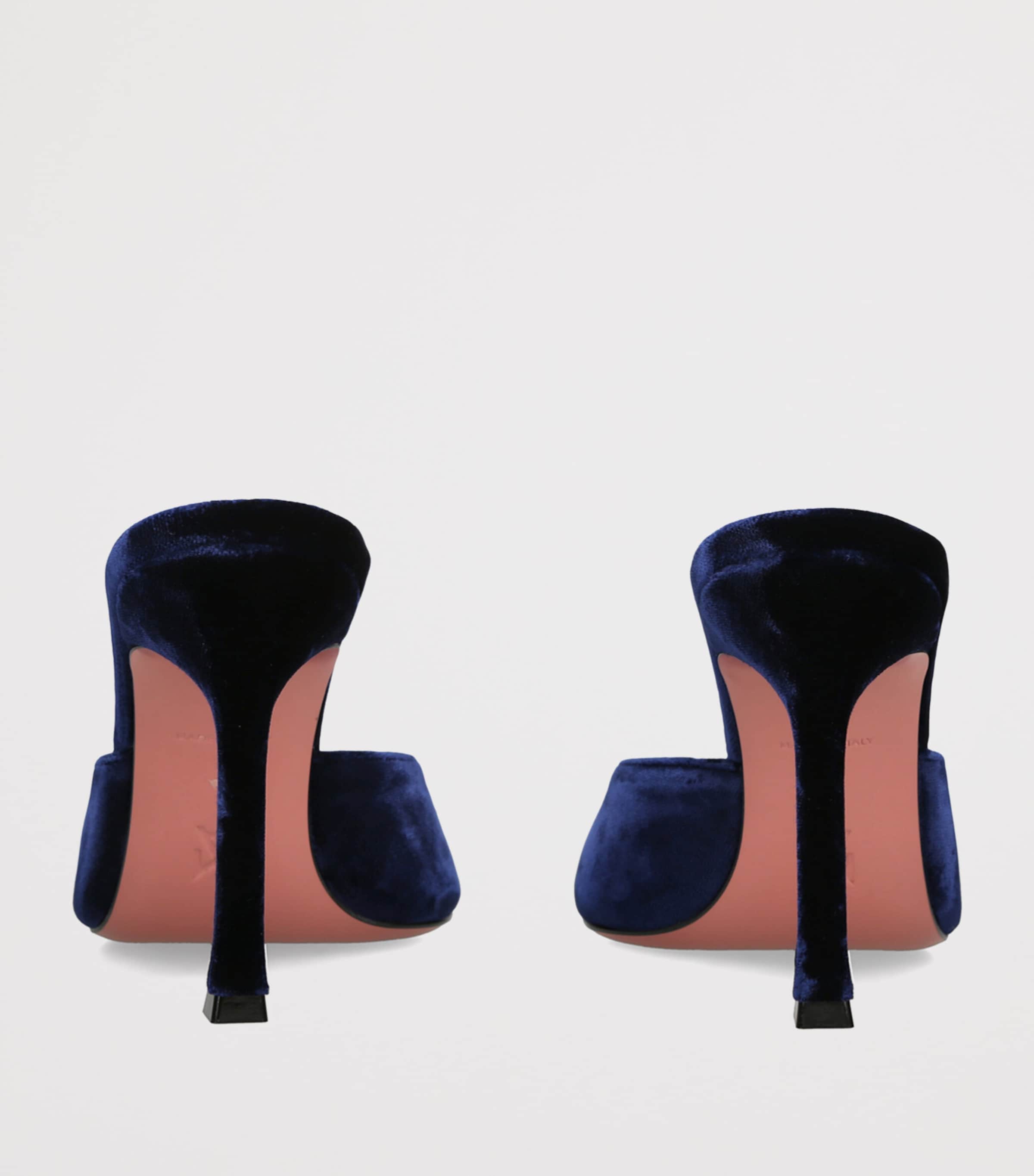 Amina Muaddi Velvet Alexa Mules 95 Blue/dark Image 4