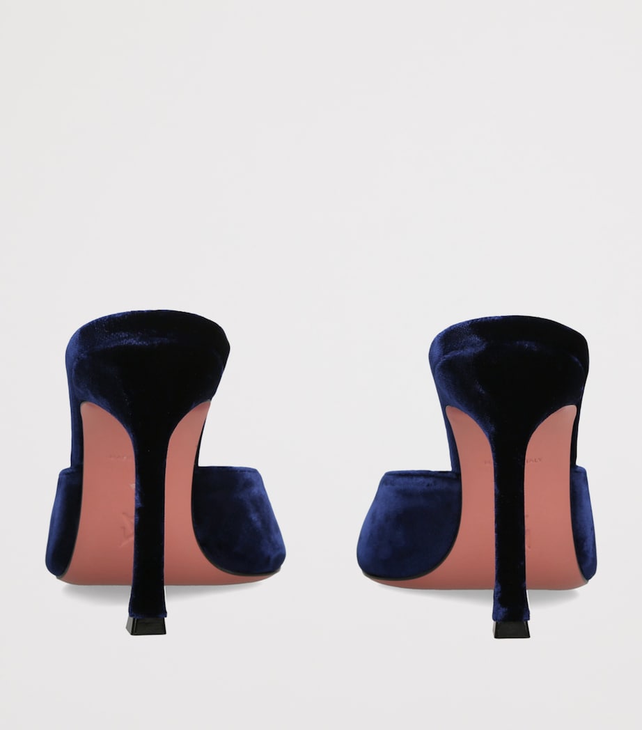 Amina Muaddi Velvet Alexa Mules 95 Blue/dark Image 4