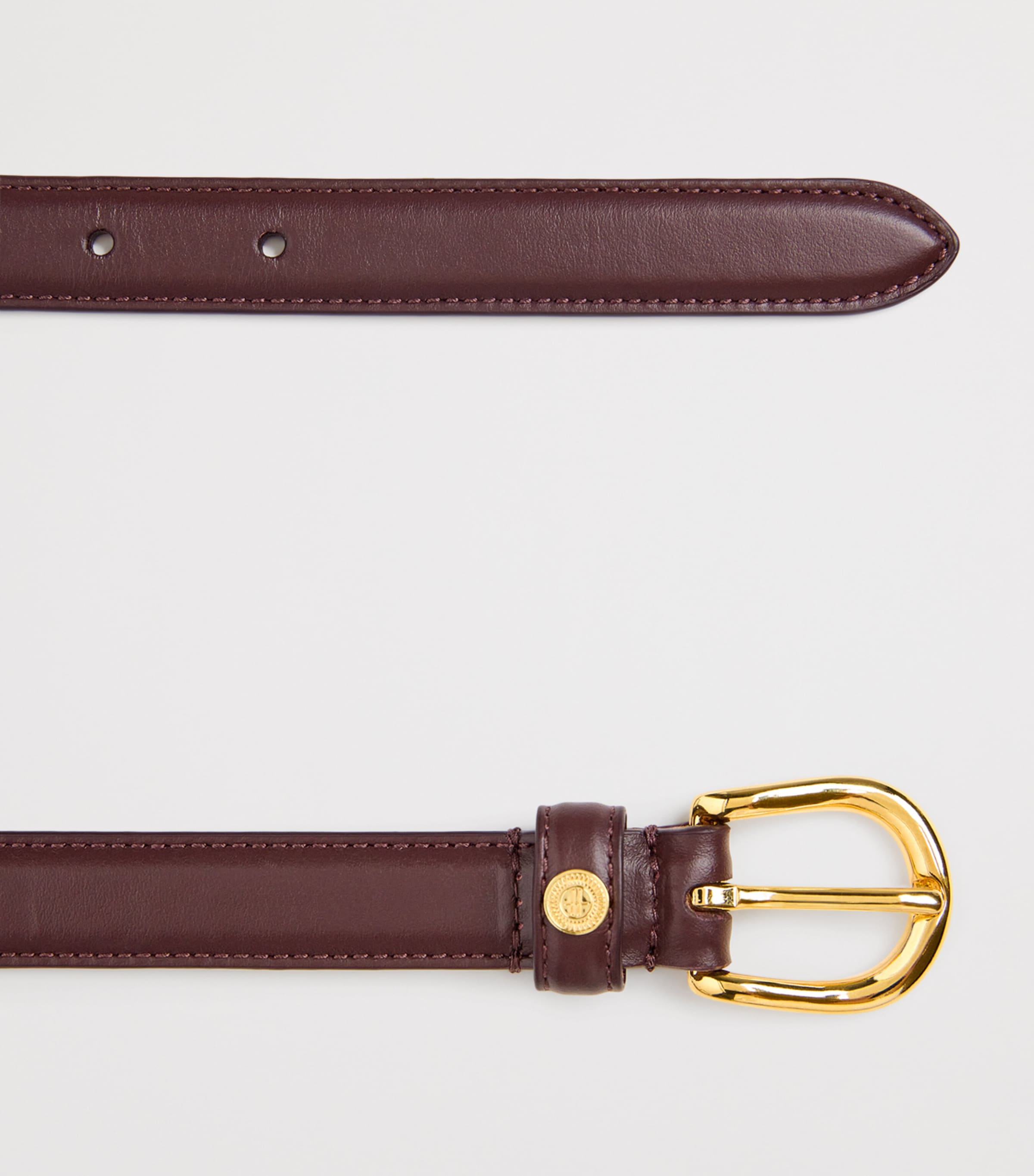 Harrods Leather Slim Belt Burgundy Image 4
