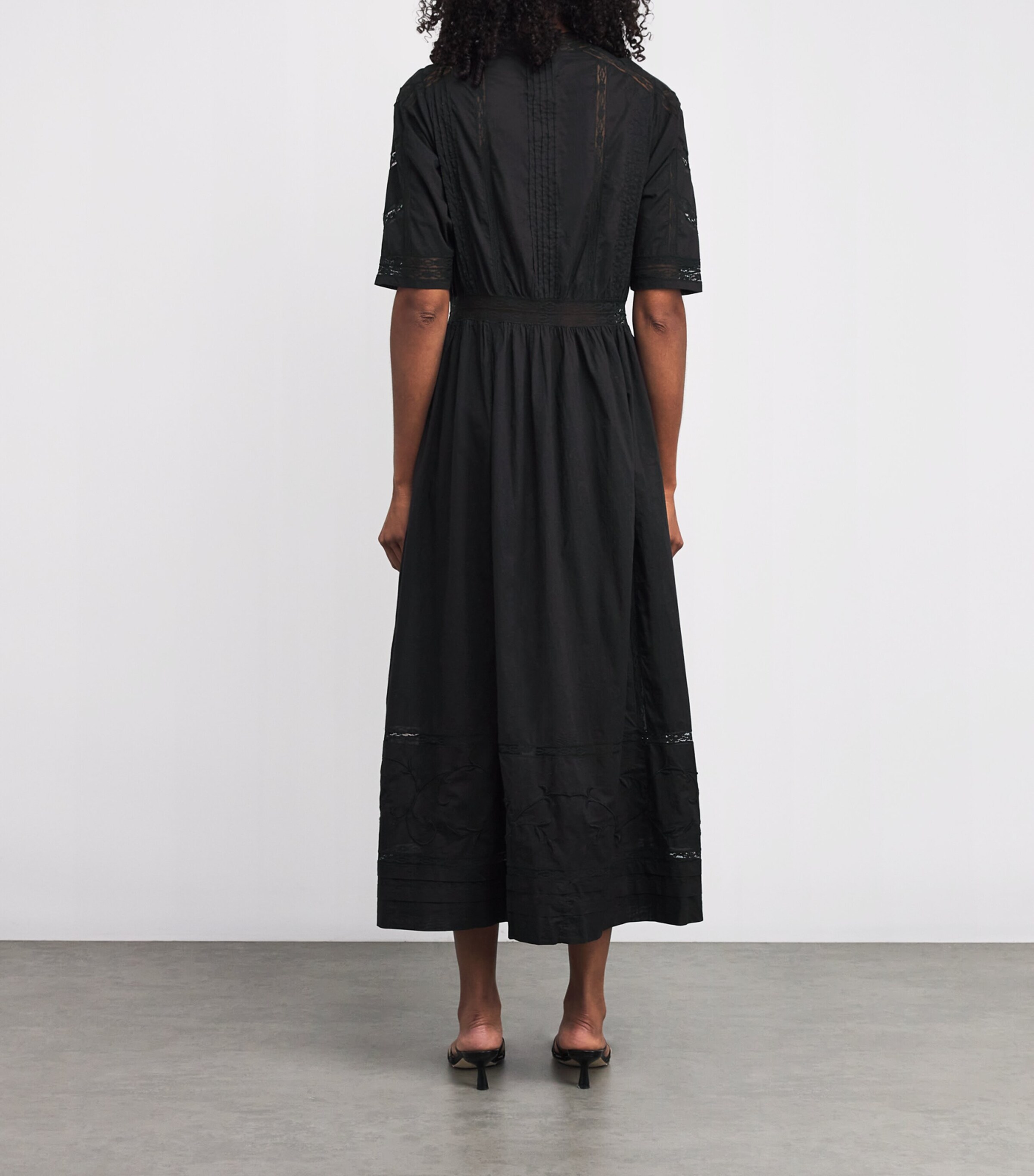 Cotton August Midi Dress BLACK Image 3