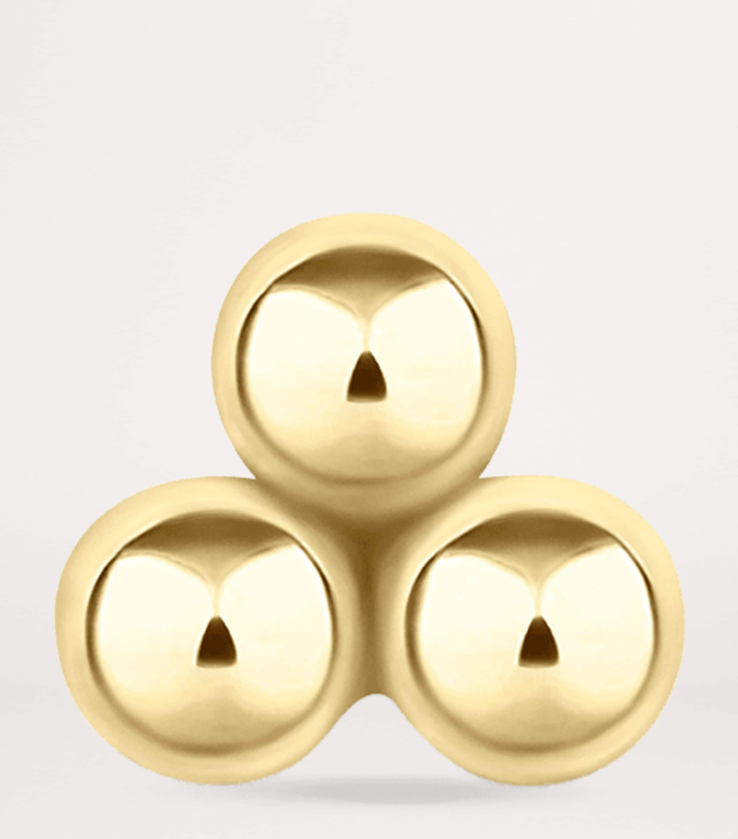 Gold Ball Trinity Threaded Stud Earring (2.5mm) YELLOW GOLD Image 3