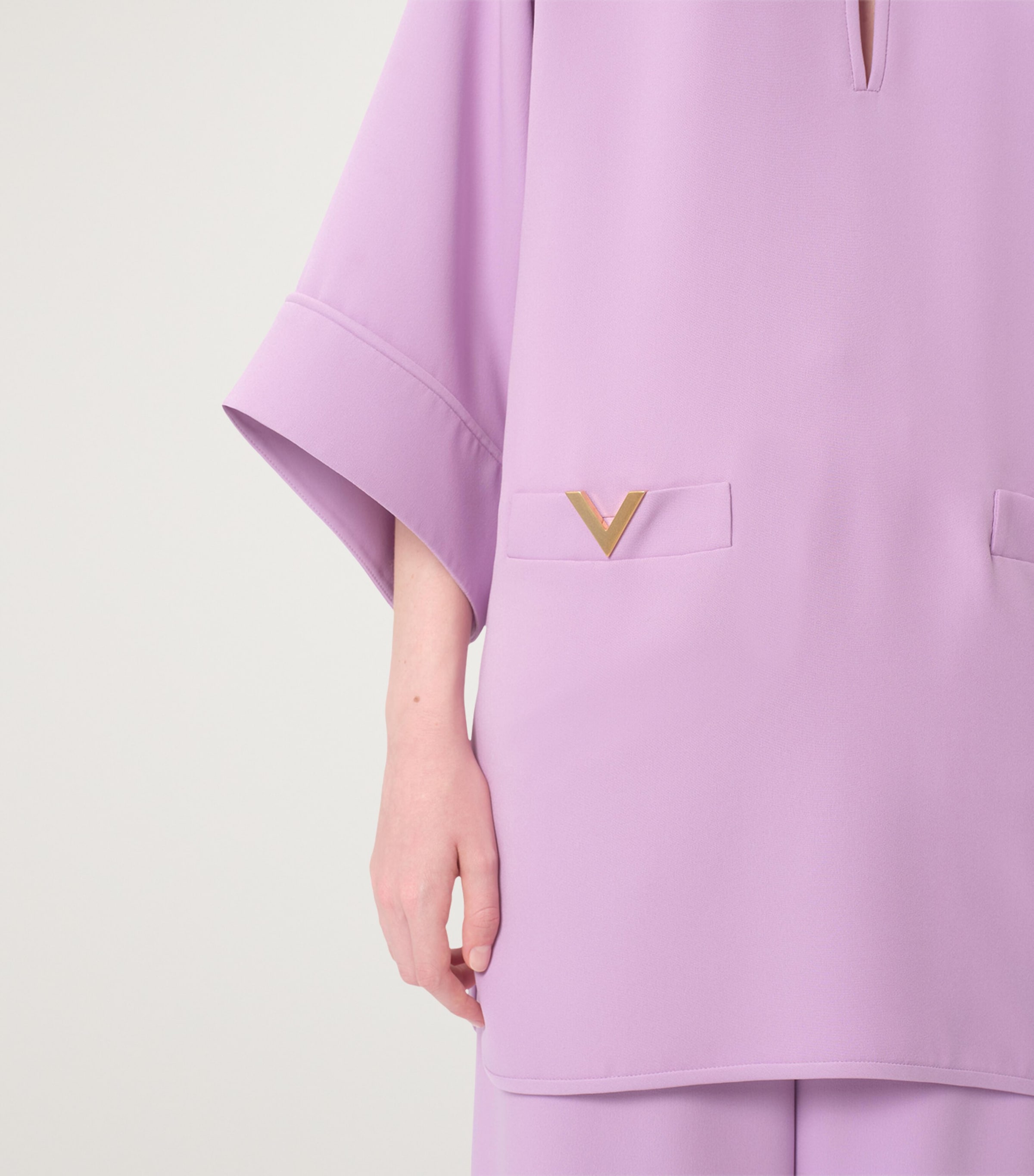Valentino Womens Silk Flared-Sleeve Mini Dress Image 2