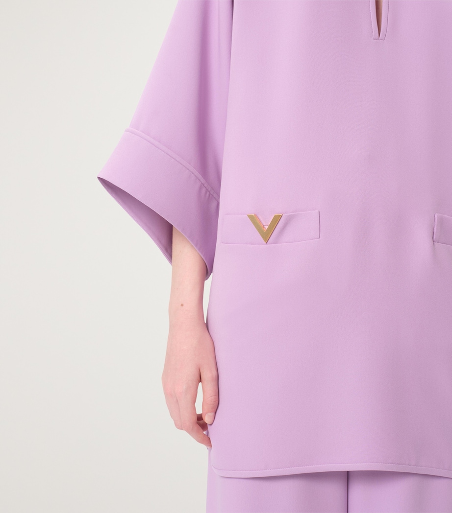 Silk Flared-Sleeve Mini Dress R3H Image 2