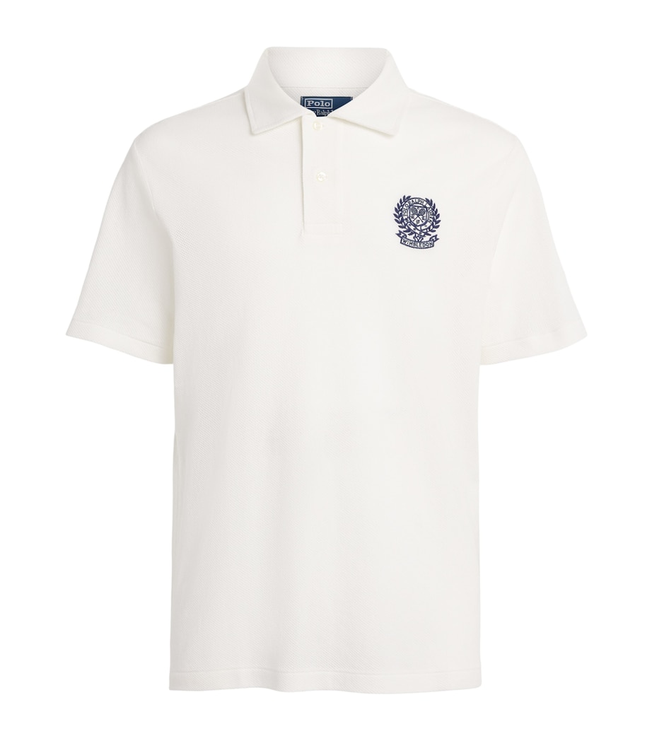 Polo Ralph Lauren Mens x Wimbledon Cotton Mesh Polo Shirt Deckwash White Image 1