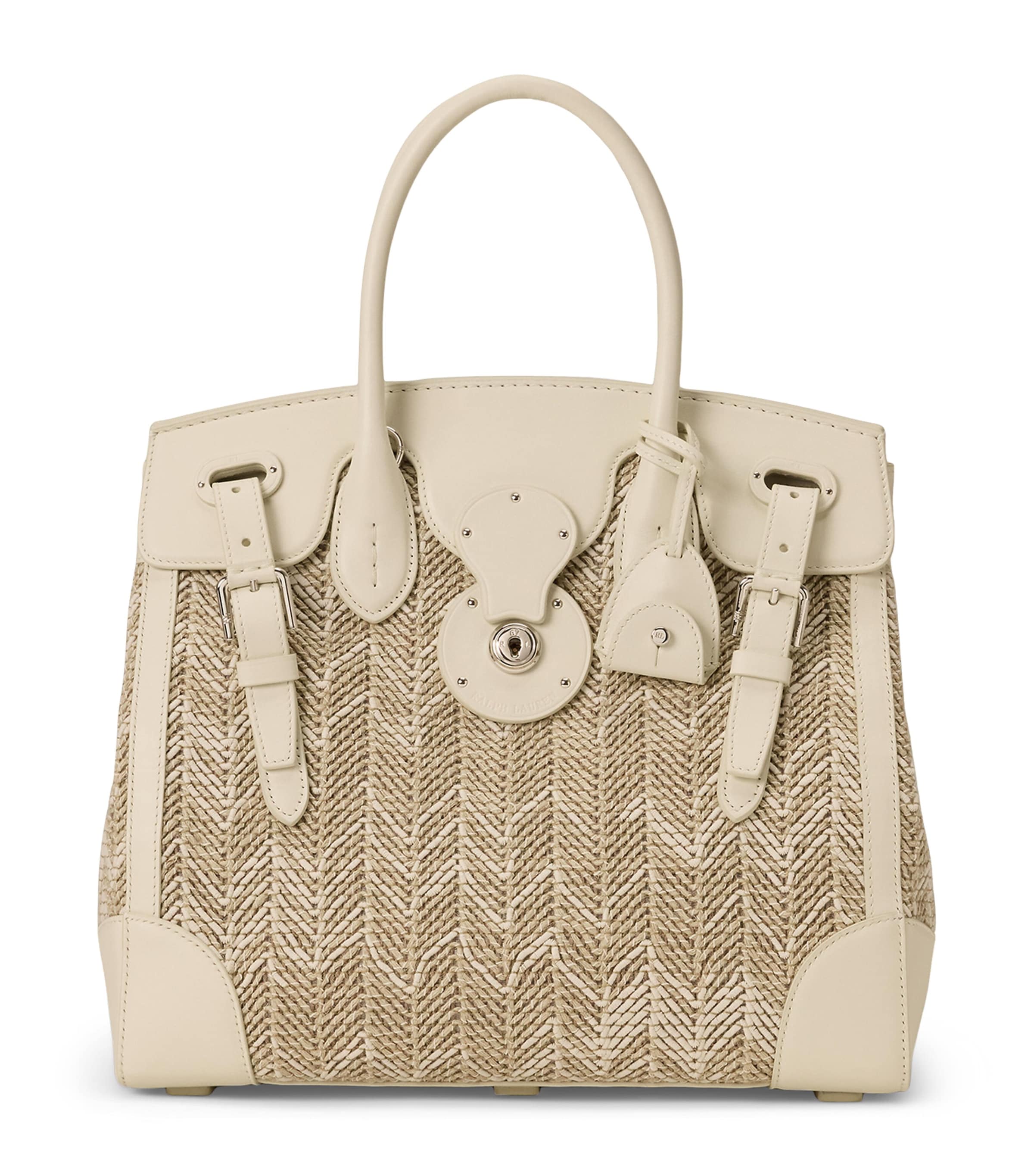 Ralph Lauren Canvas Soft Ricky 33 Top-handle Bag In Beige
