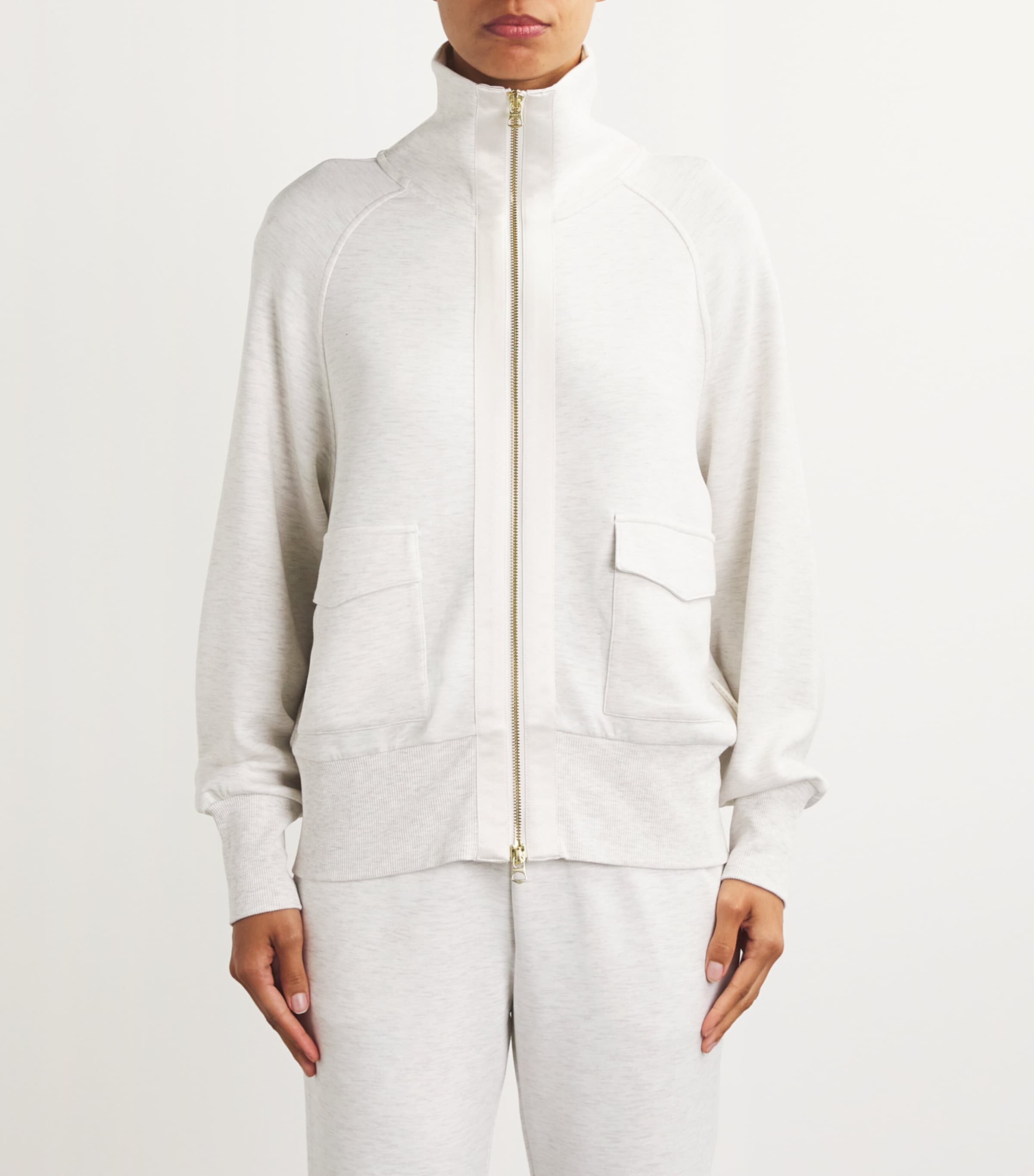 Roxbury Zip-Up Sweatshirt IVORY MARL Image 3