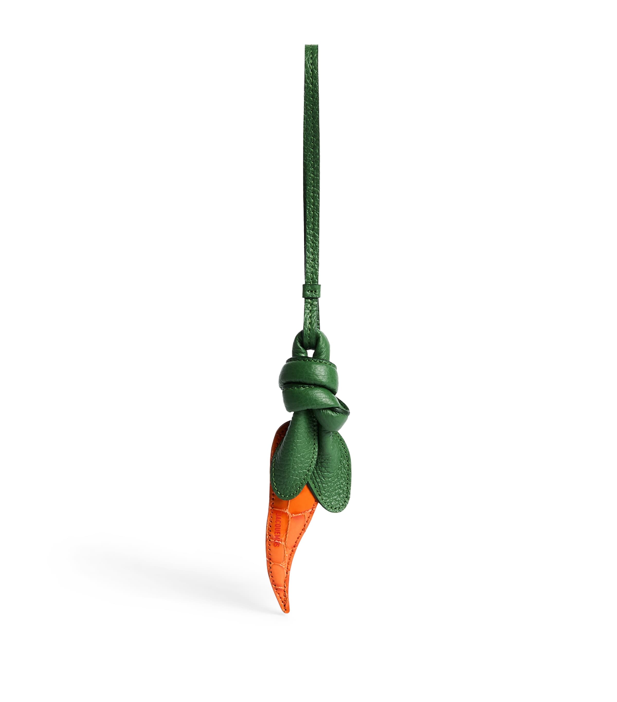 Jacquemus Leather Carrot Bag Charm Green / Orange Image 1