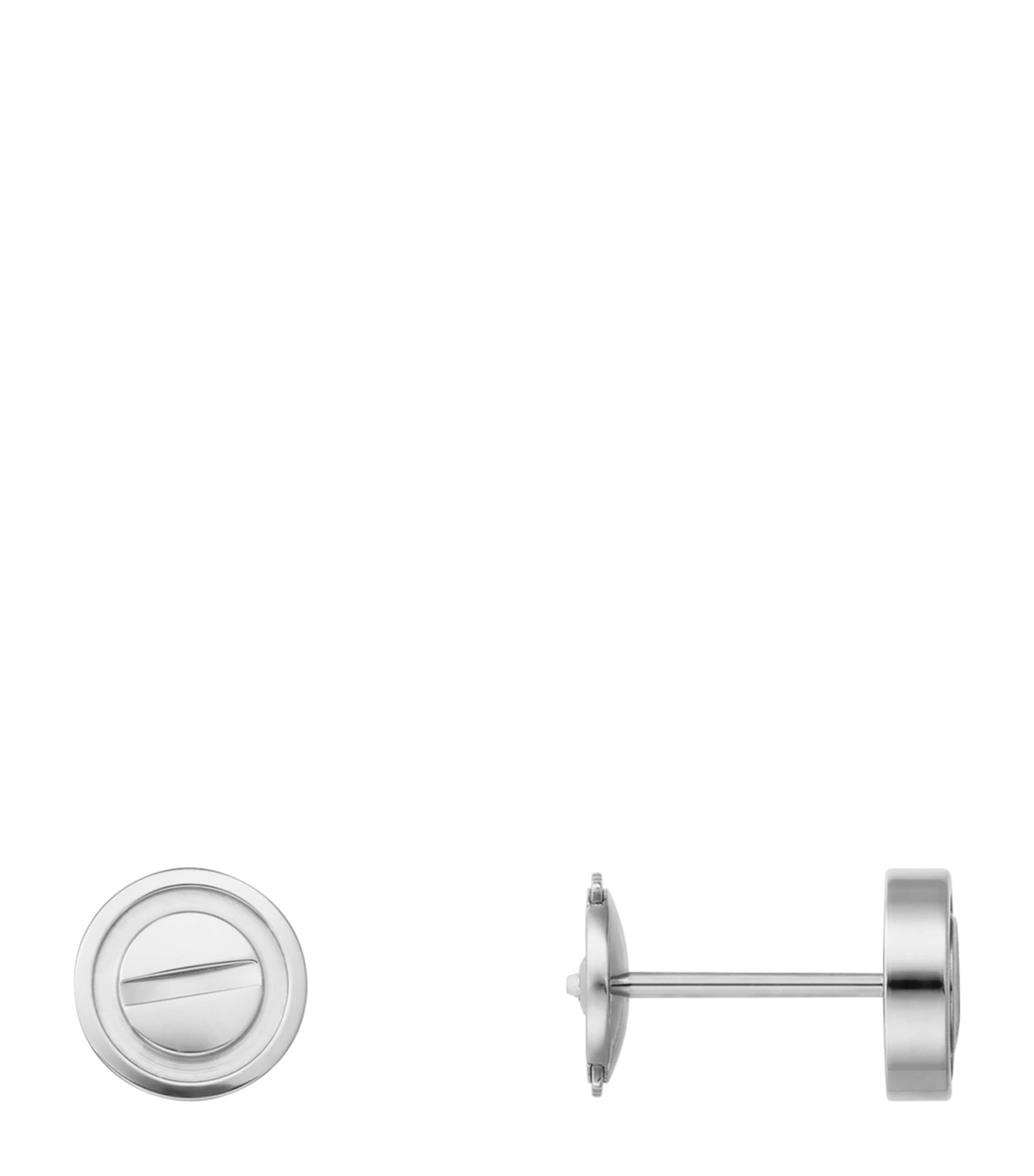 White Gold LOVE Stud Earrings WHITE GOLD Image 4