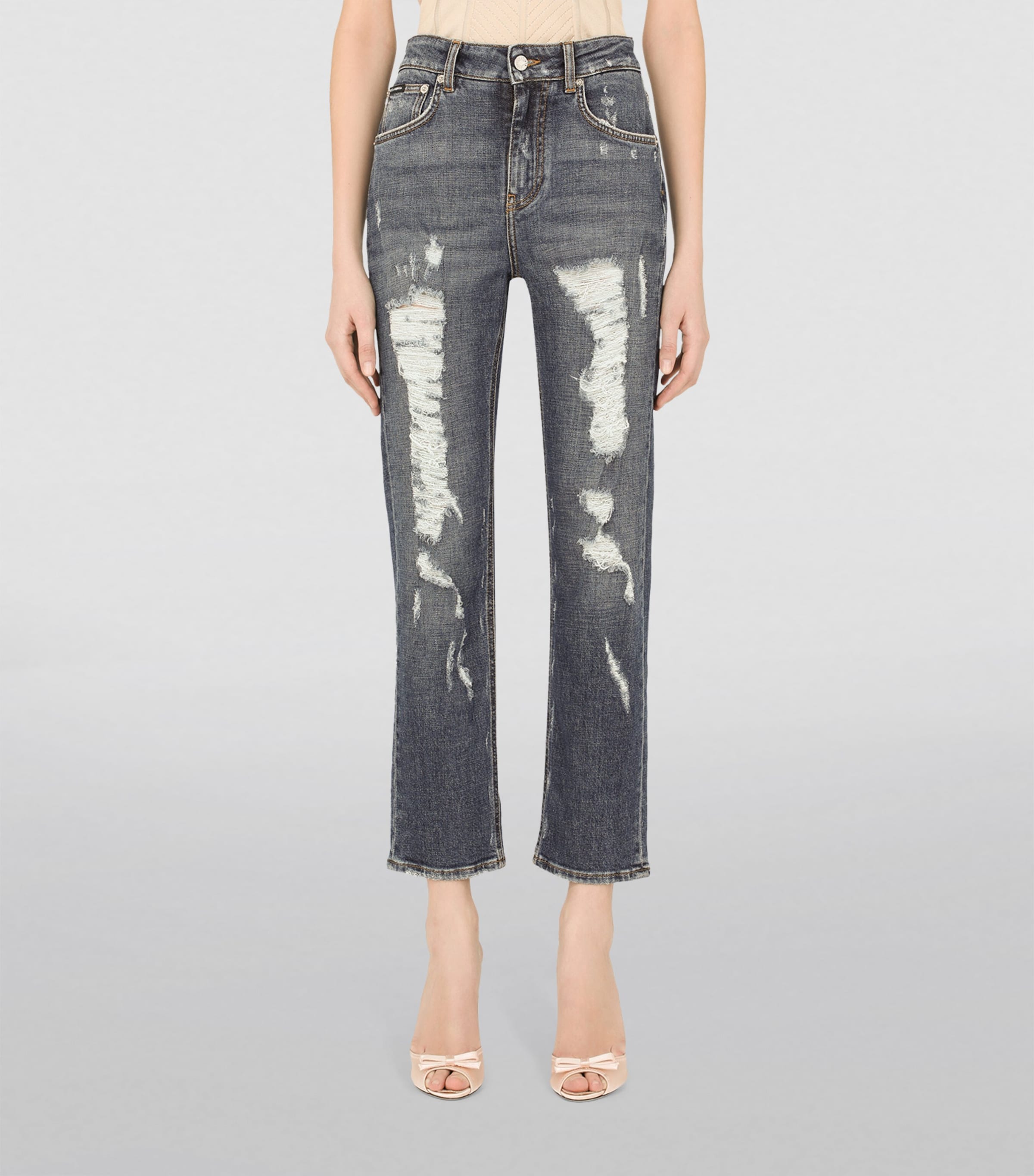 Distressed Boyfriend Jeans S9001-COMBINED COLOU Image 3