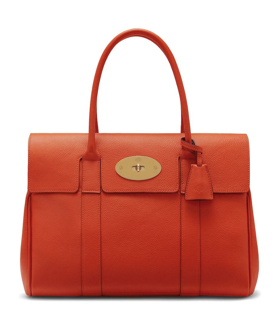 Mulberry Small Leather Bayswater Top-Handle Bag Coral Orange Image 1