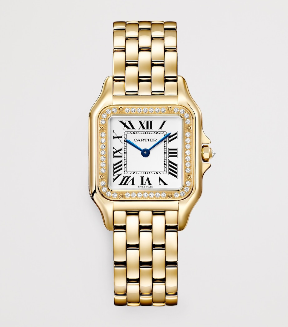 Cartier Medium Yellow Gold and Diamond Panthère de Cartier Watch Silvered Image 2