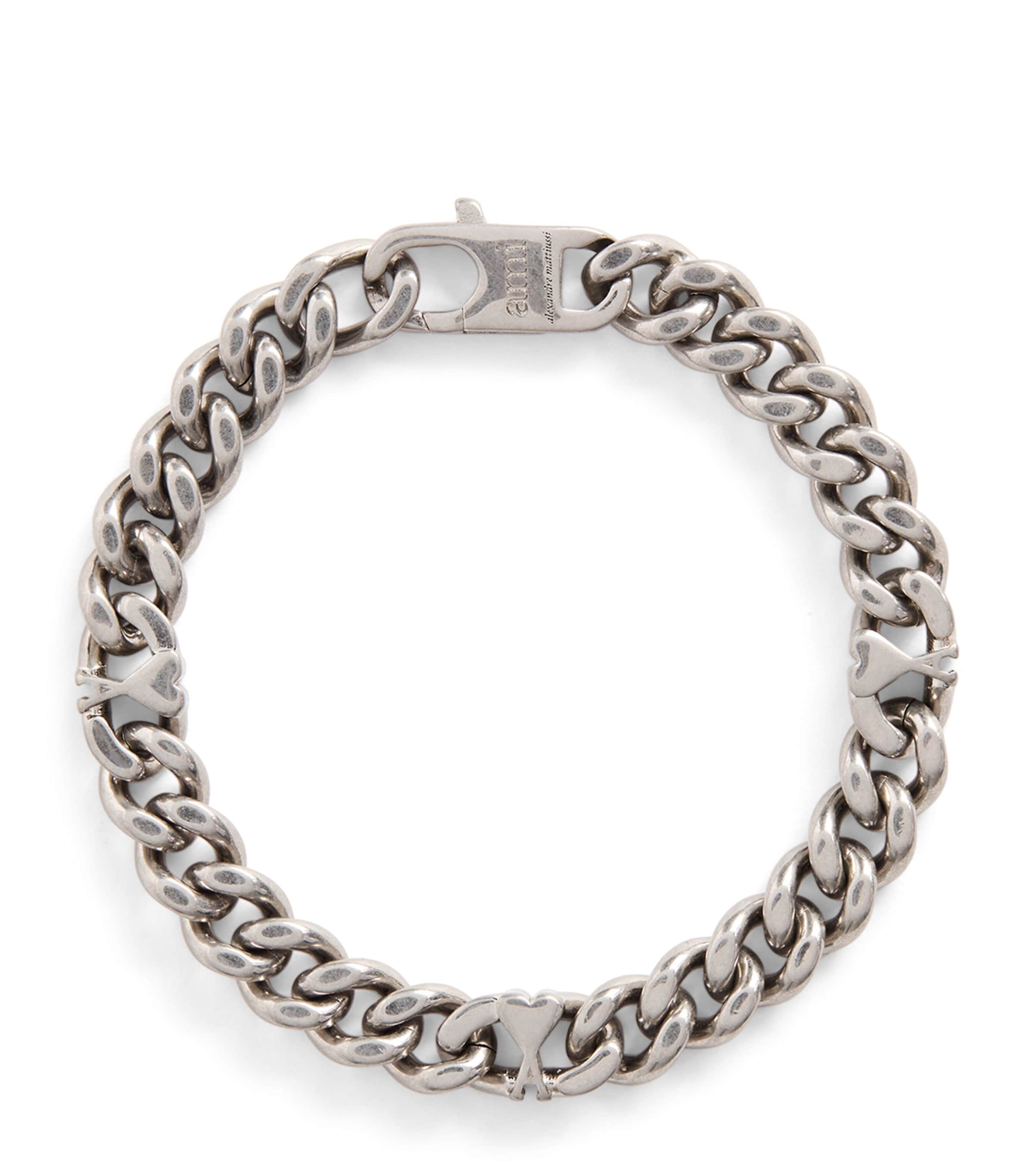 Ami Alexandre Mattiussi Ami De Coeur Chain Bracelet In Silver