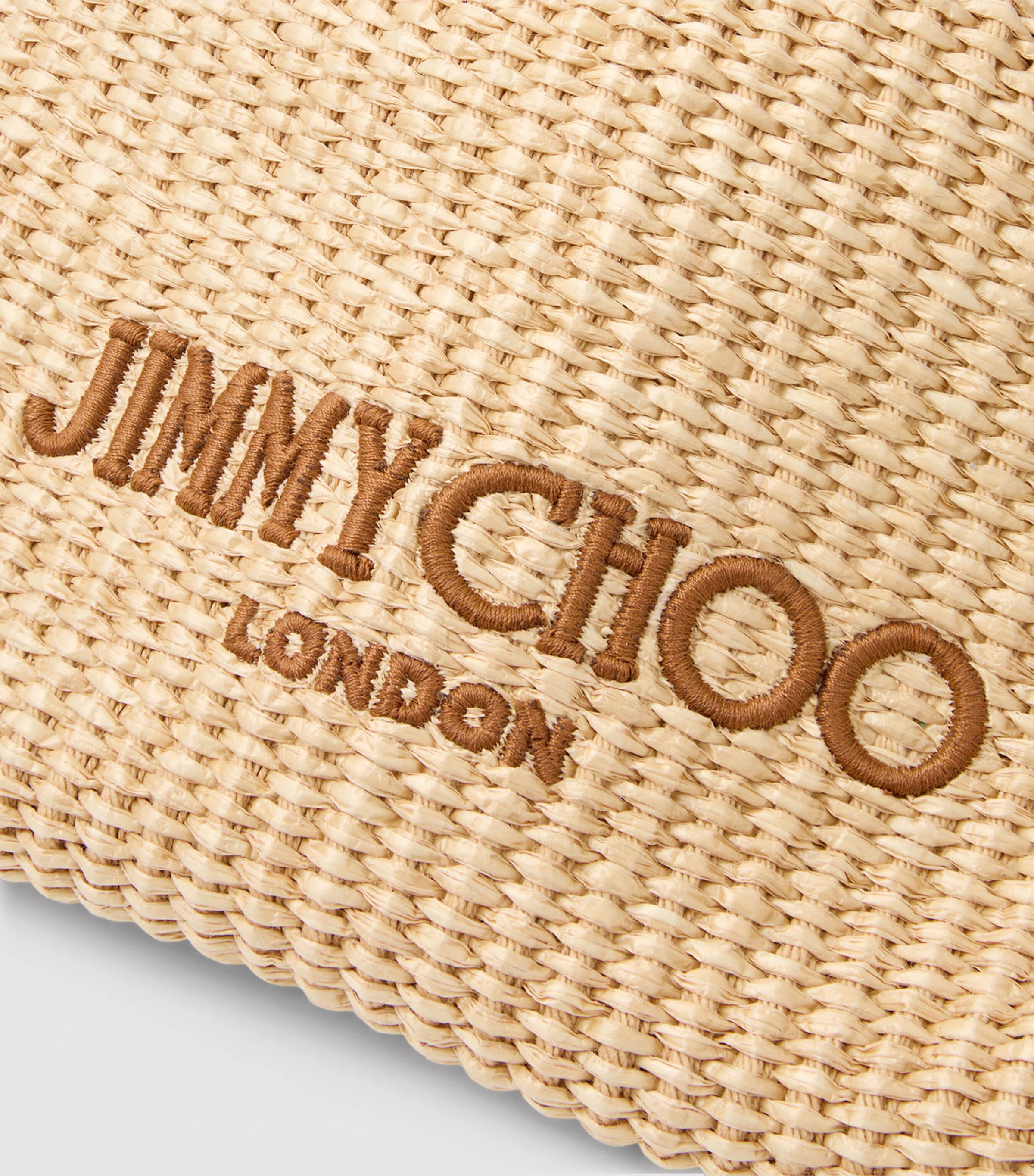 Jimmy Choo Raffia Drawstring Pouch Natural/black/light Image 5