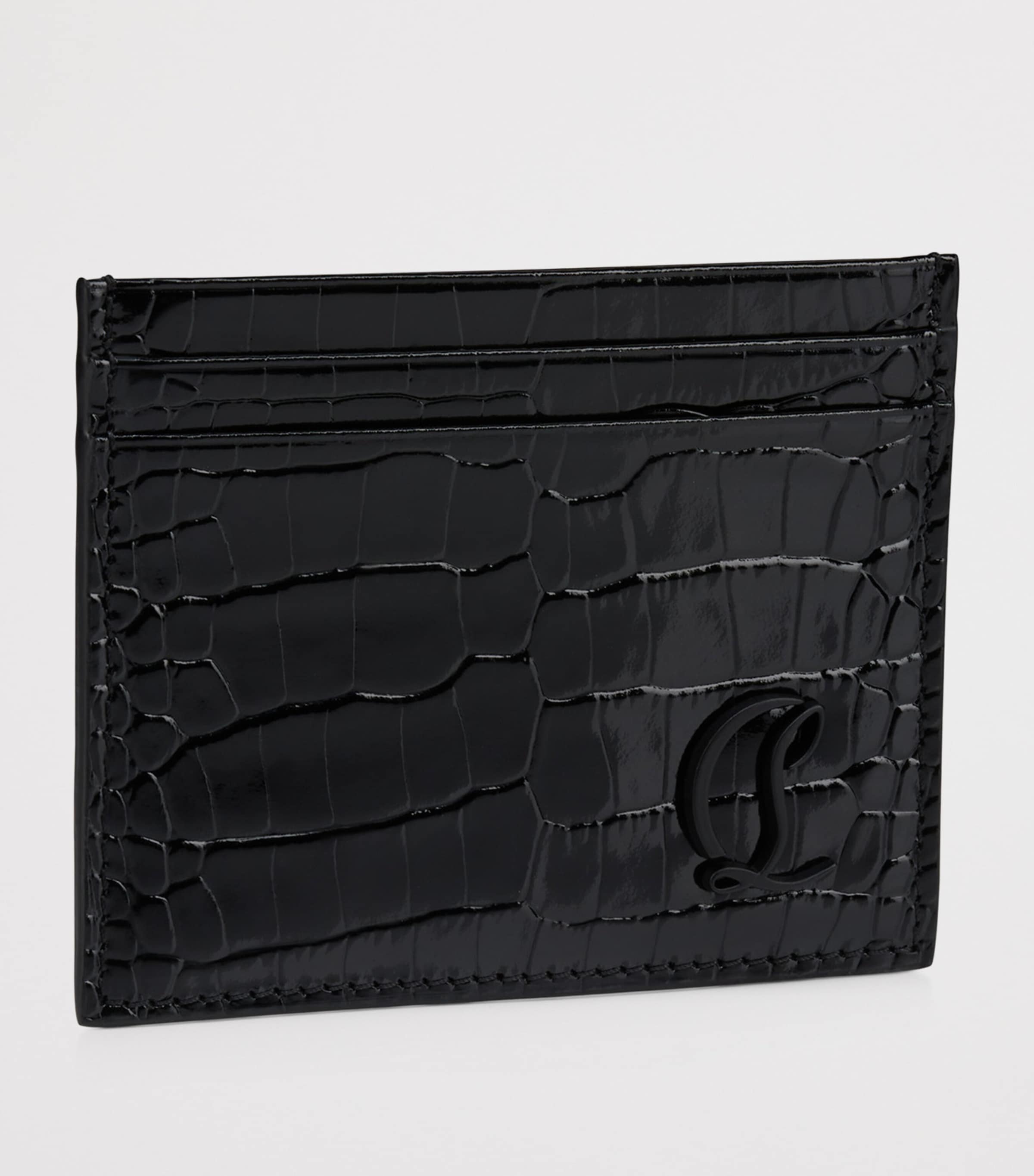 Mooncrest Crocodile-Embossed Card Holder BK01 Image 2