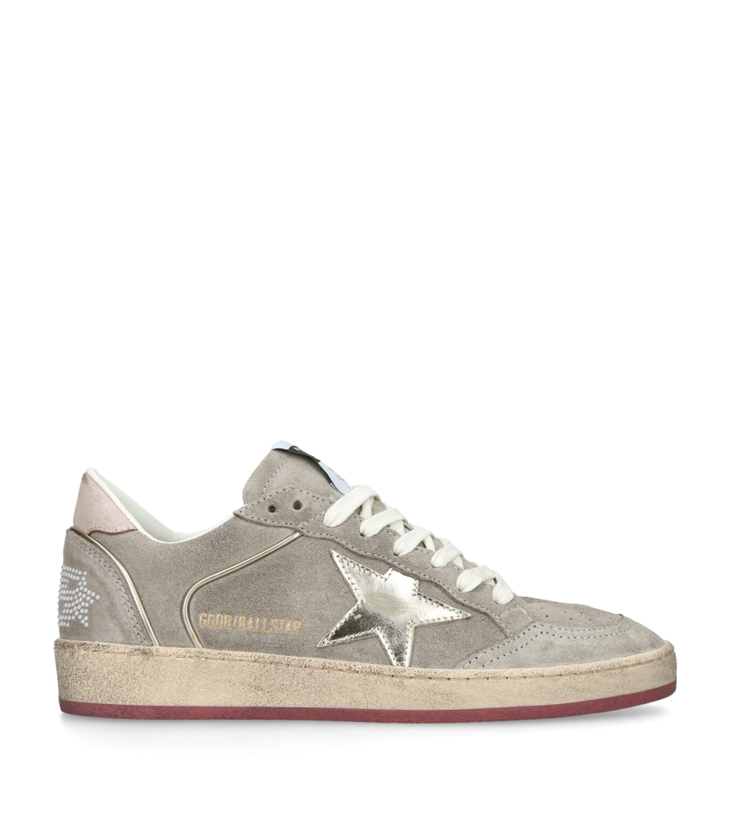 Golden Goose 'star Emblem' Perforated Sneakers With Metallic Accent In Brown