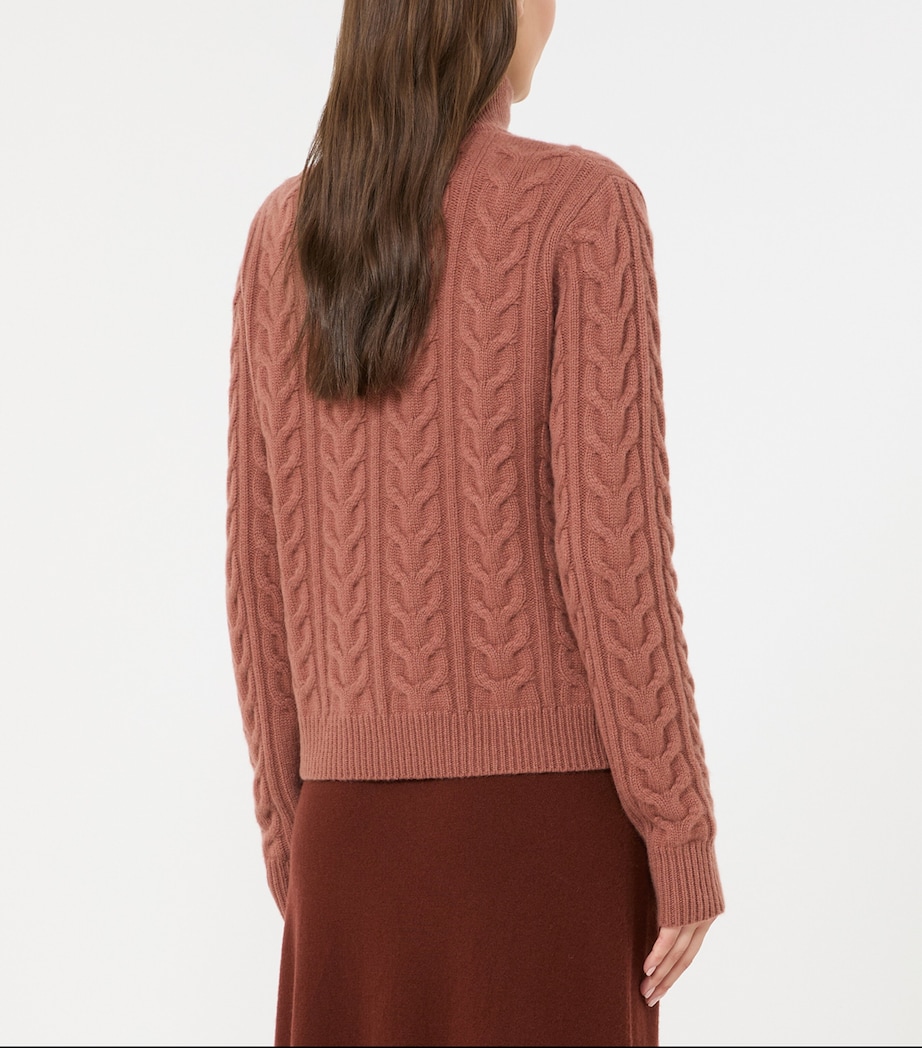 Max Mara Womens Cashmere Quarter-Zip Sweater Antique Rose Image 4