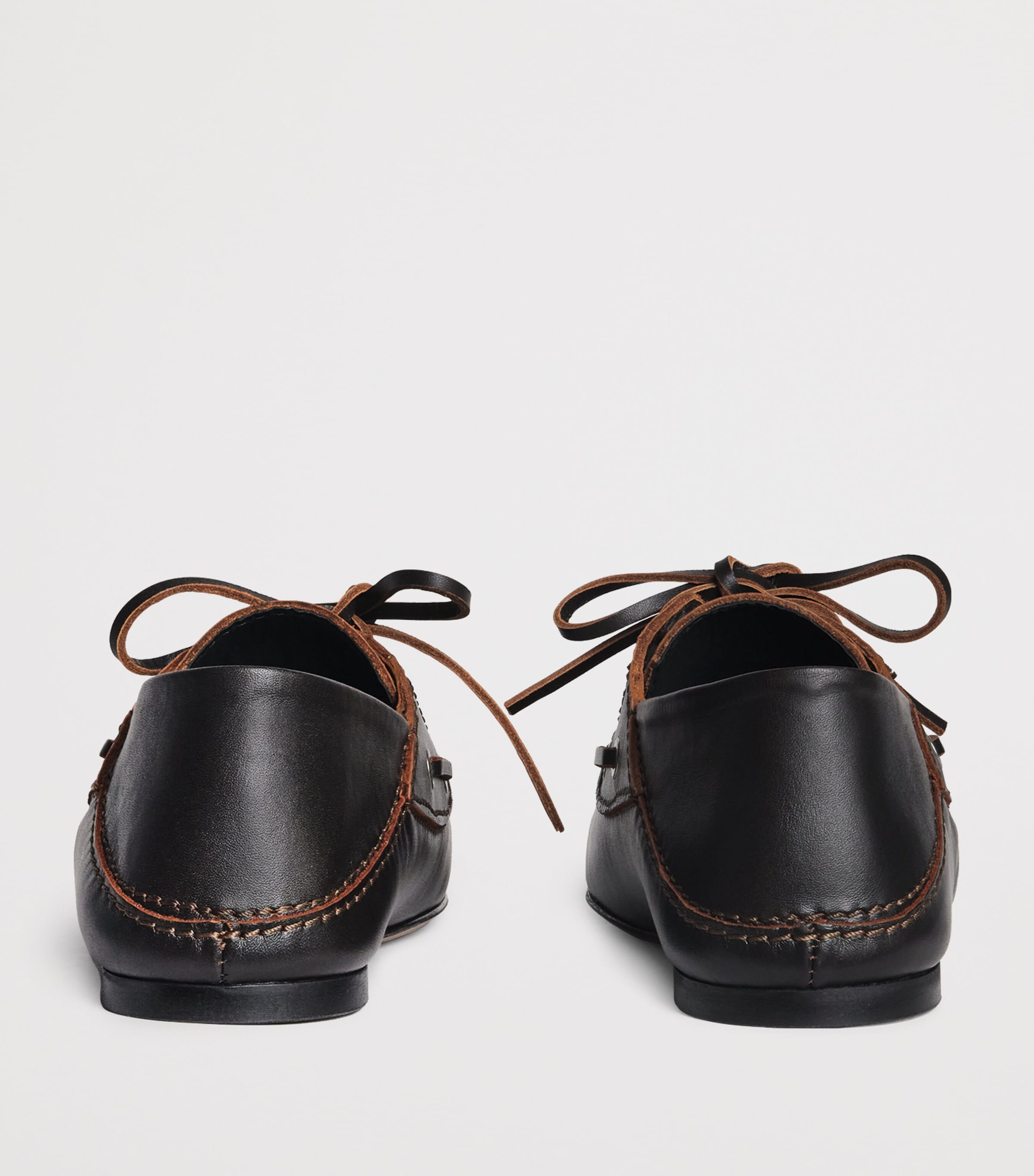 Leather Boat Shoes BROWN Image 3