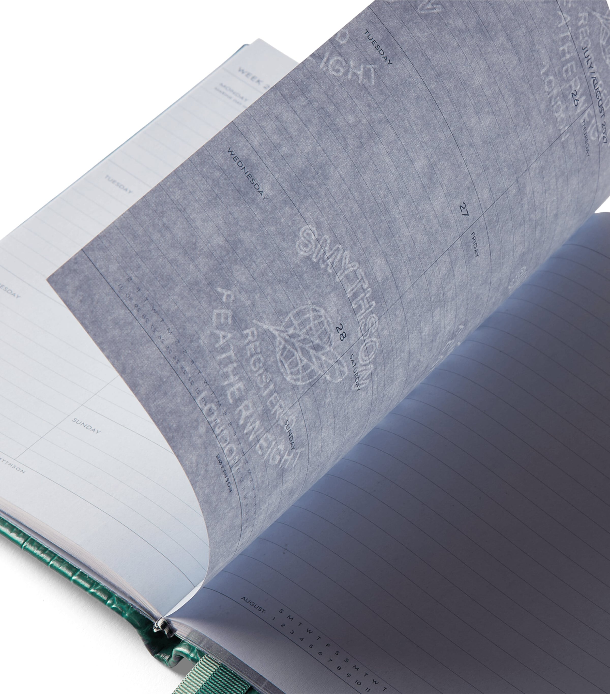 Smythson Leather Mara Soho A5 Mid-Year 2026 Diary Petrol Image 3