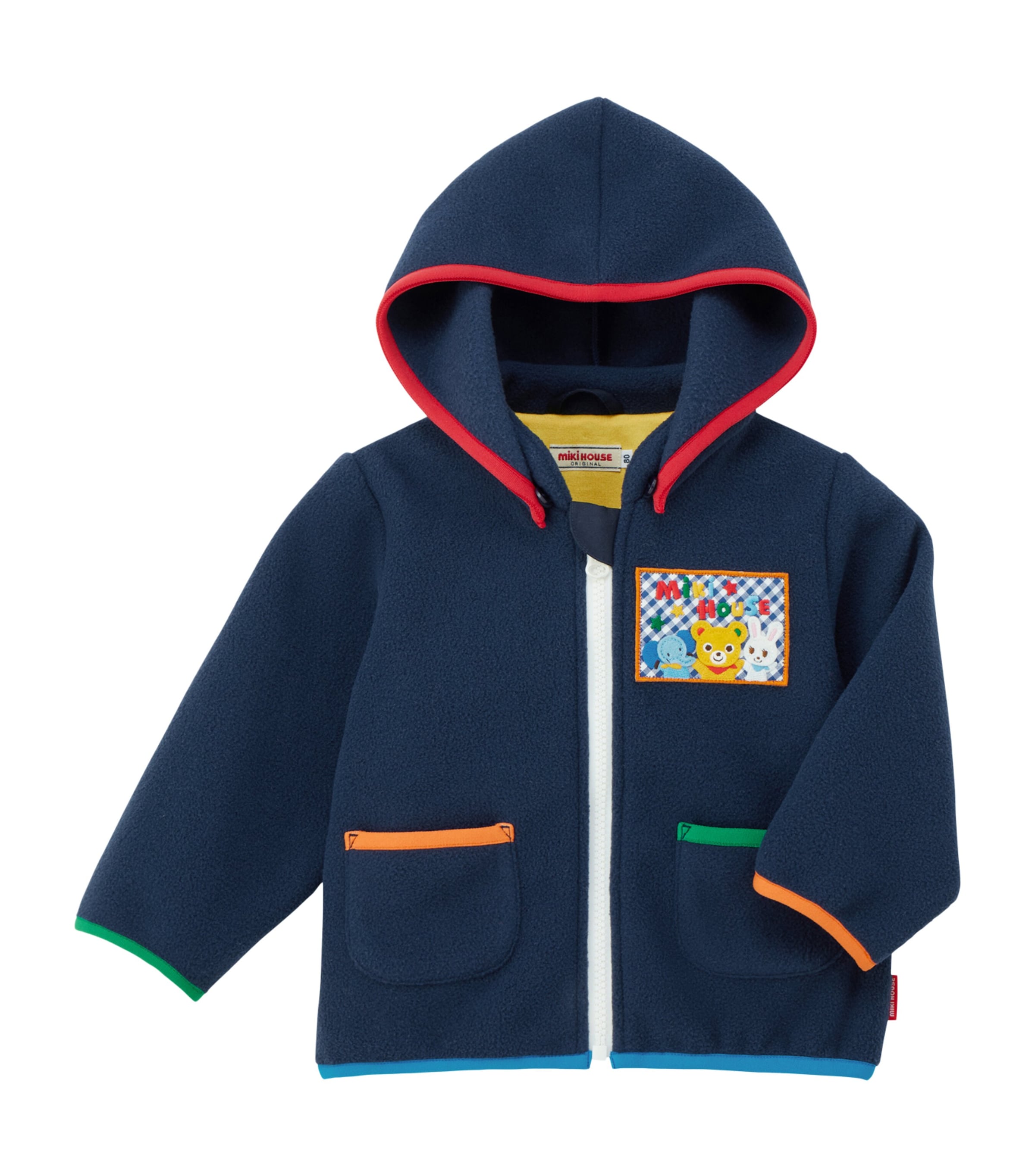 Miki House Fleece Detachable-hood Sweatshirt In Blue