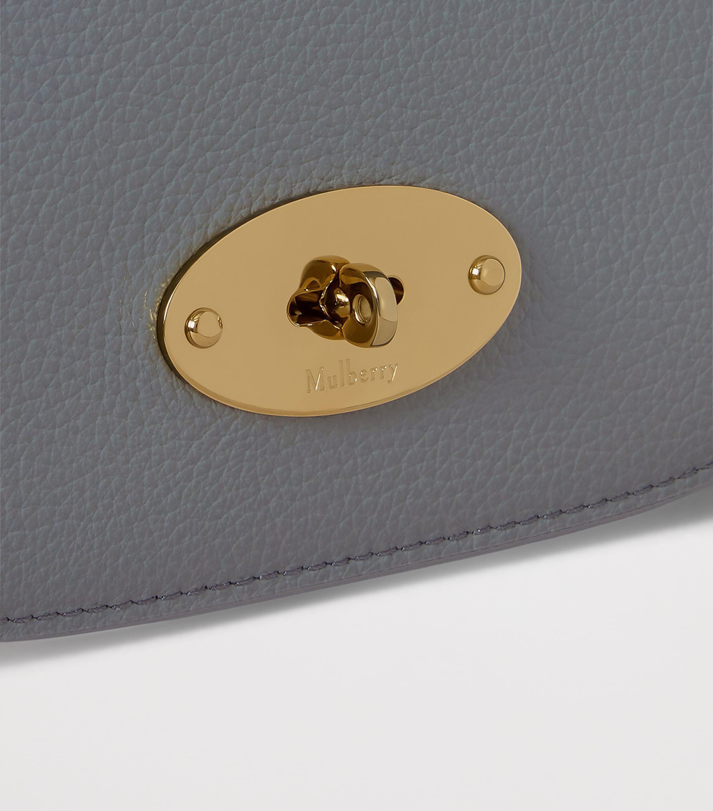 Mulberry Small Leather Darley Shoulder Bag Foggy Grey Image 5